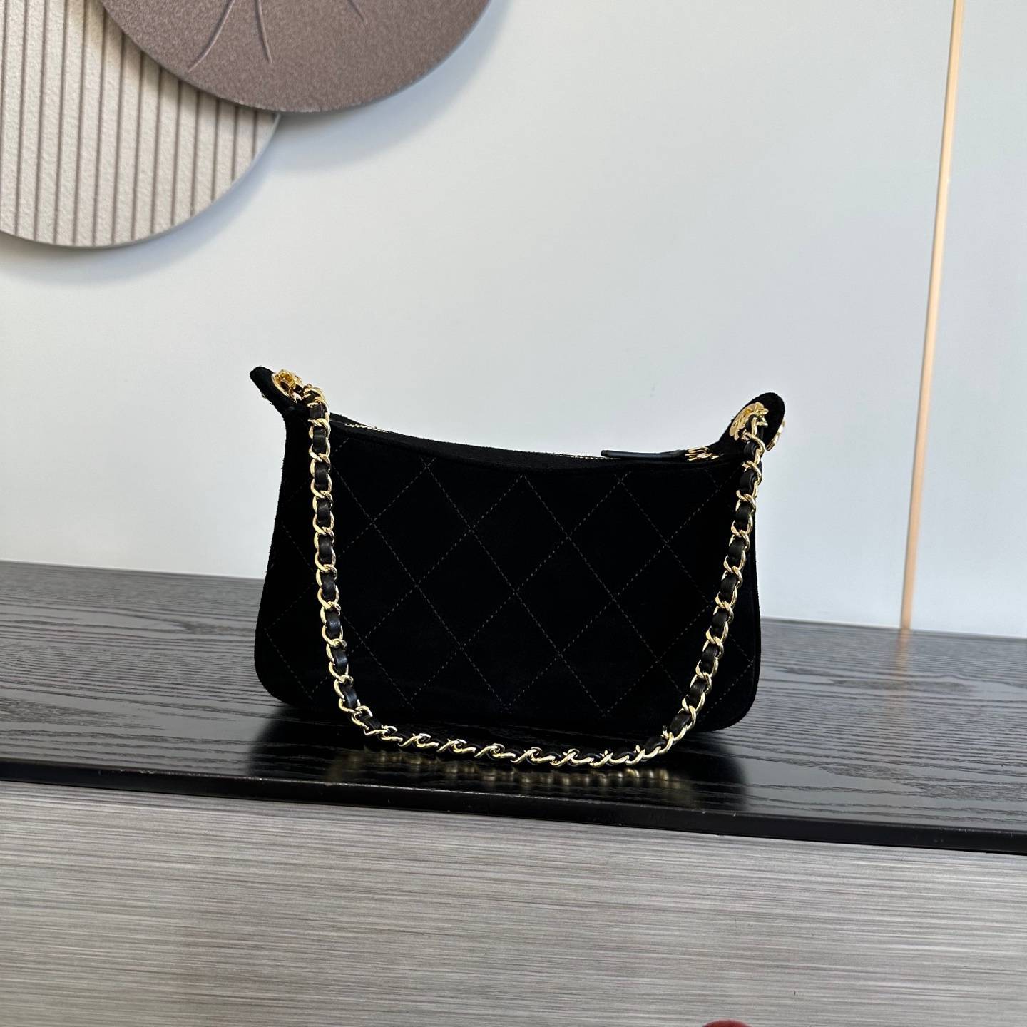 シャネル 6614 ミニマトラッセ ハンドバッグ ラムスキン ゴールド金具 レザー編み込みチェーン ミラー付き レディー - 画像 17