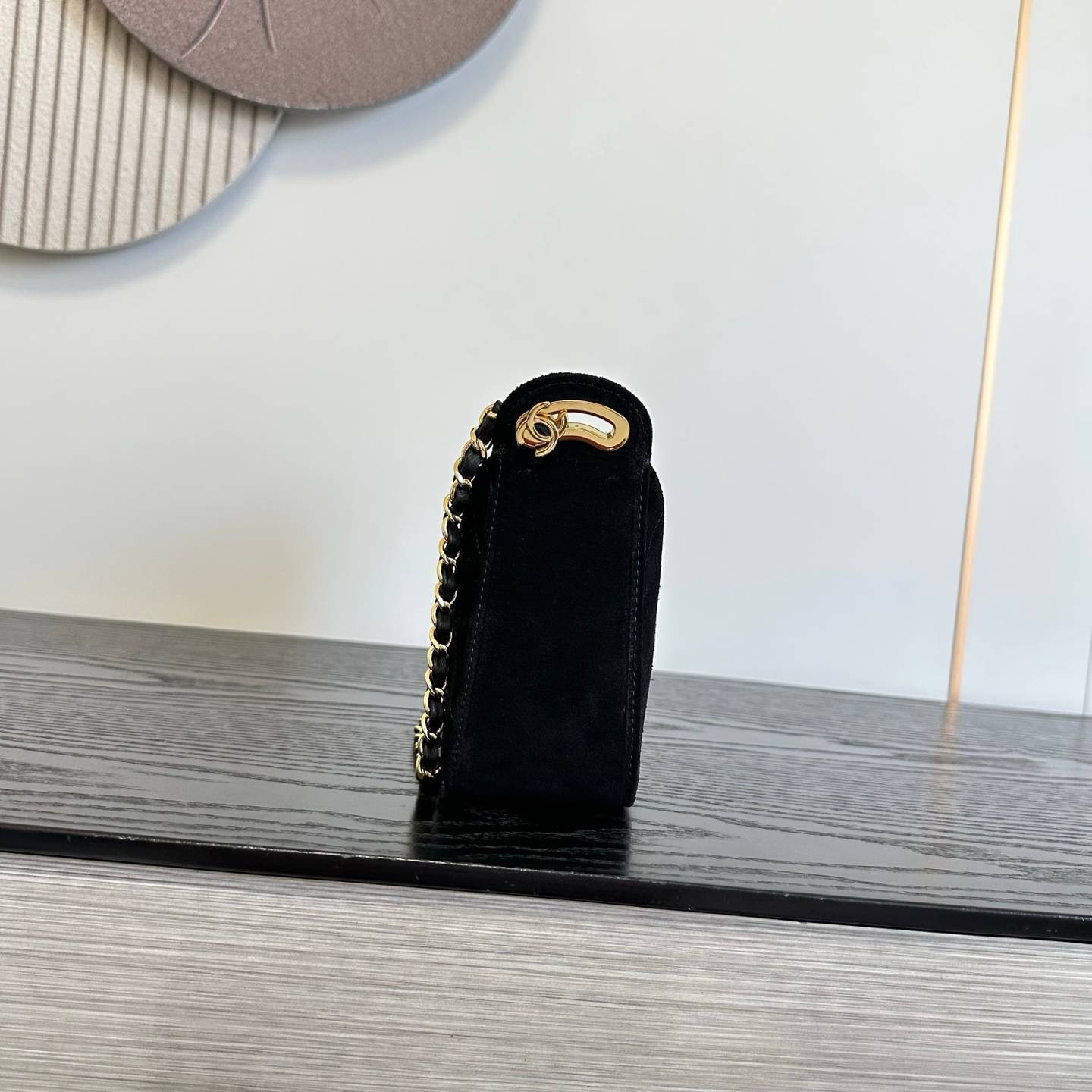 シャネル 6614 ミニマトラッセ ハンドバッグ ラムスキン ゴールド金具 レザー編み込みチェーン ミラー付き レディー - 画像 18