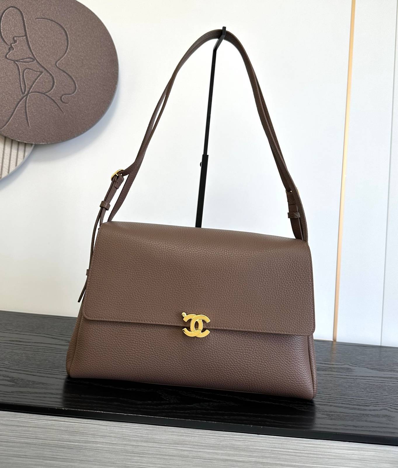 シャネル CHANEL マトラッセ チェーンショルダーバッグ キャビアスキン ゴールド金具 レディース ブラック ホワイ - 画像 19