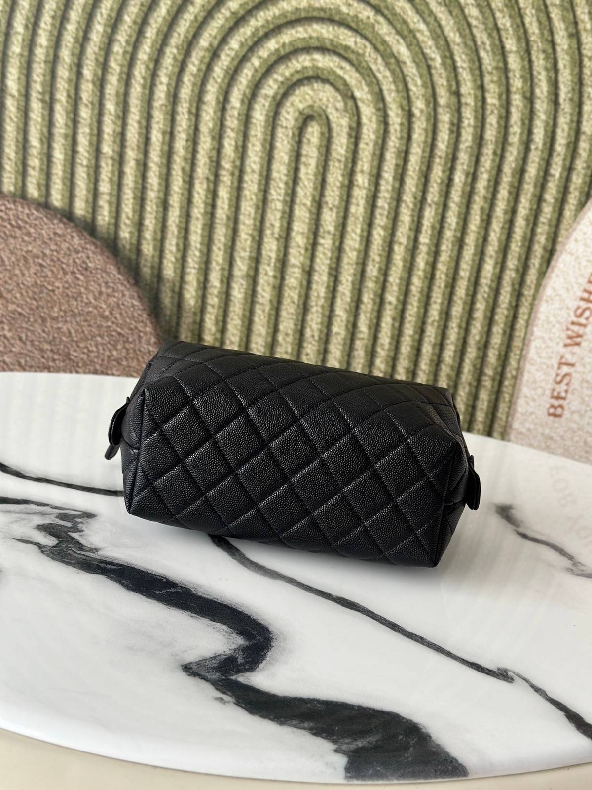 シャネル CHANEL マトラッセ キャビアスキン チェーンウォレット ヴァニティ ボルドー裏地 ブラック金具 レディー - 画像 6