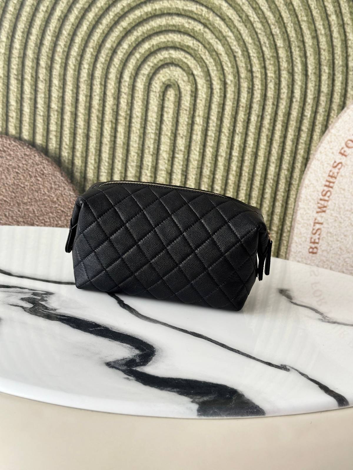 シャネル CHANEL マトラッセ キャビアスキン チェーンウォレット ヴァニティ ボルドー裏地 ブラック金具 レディー - 画像 8