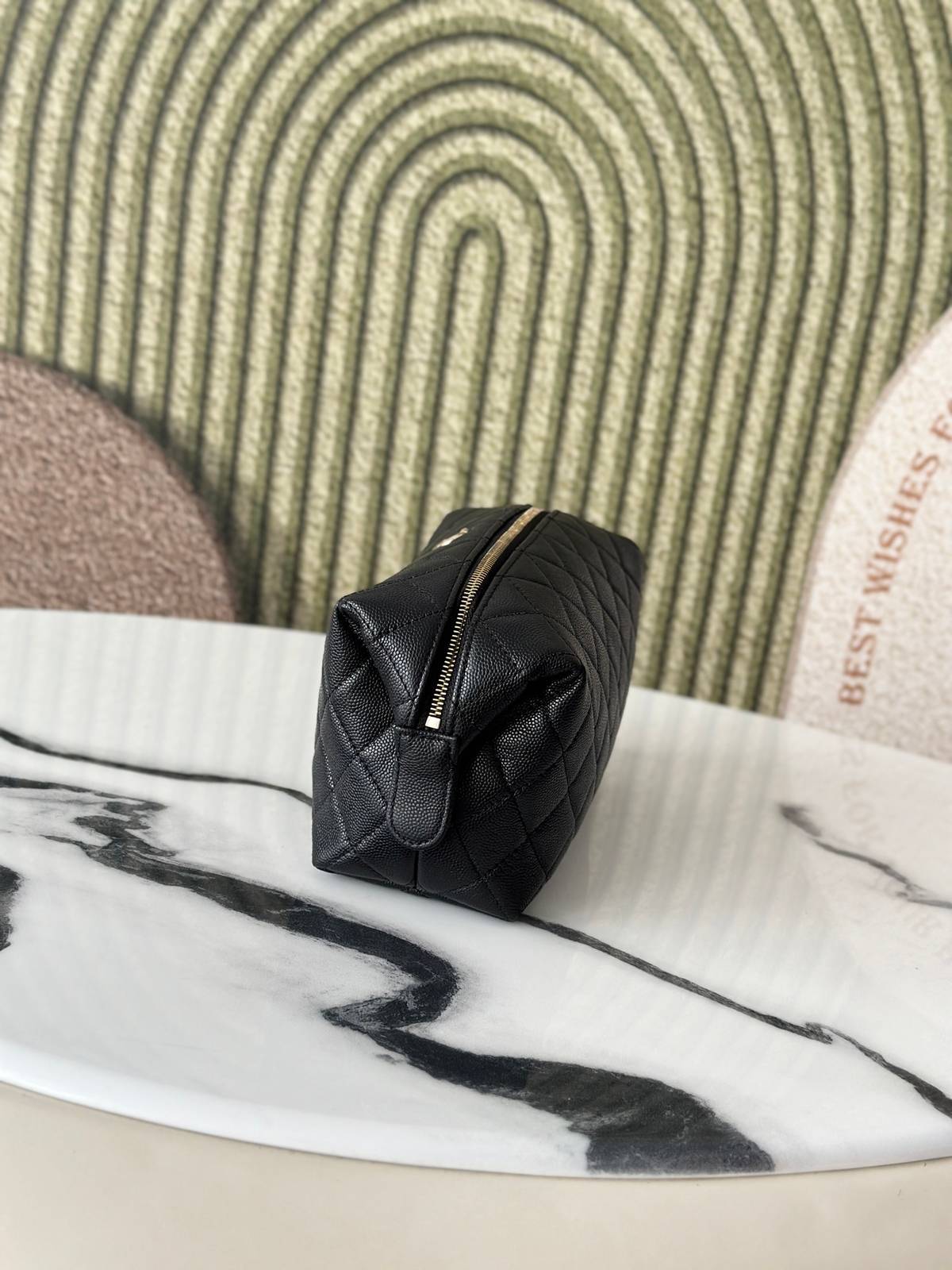 シャネル CHANEL マトラッセ キャビアスキン チェーンウォレット ヴァニティ ボルドー裏地 ブラック金具 レディー - 画像 9
