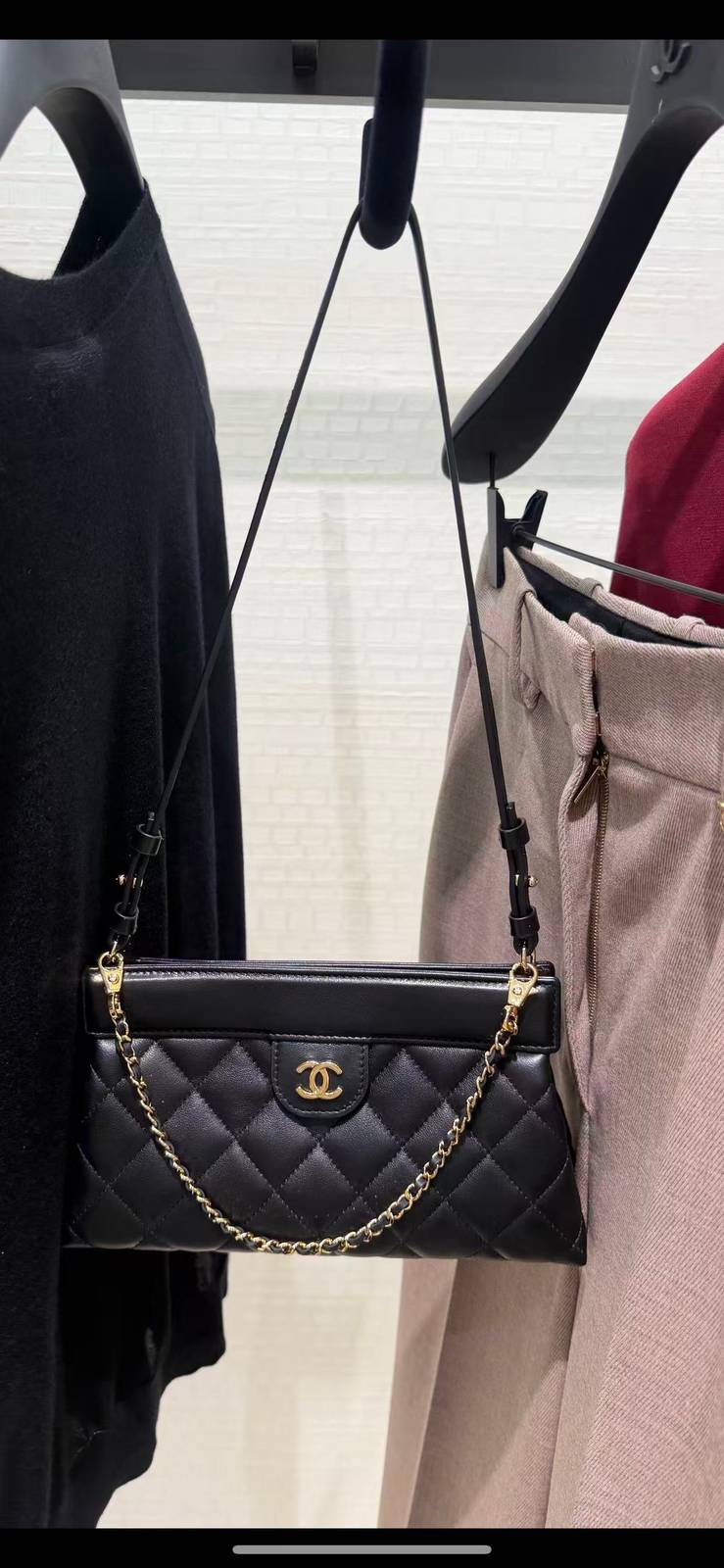 シャネル 5540 マトラッセ ラムスキン チェーンショルダーバッグ ブラック ベージュ ヴィンテージゴールド金具 レデ - 画像 6