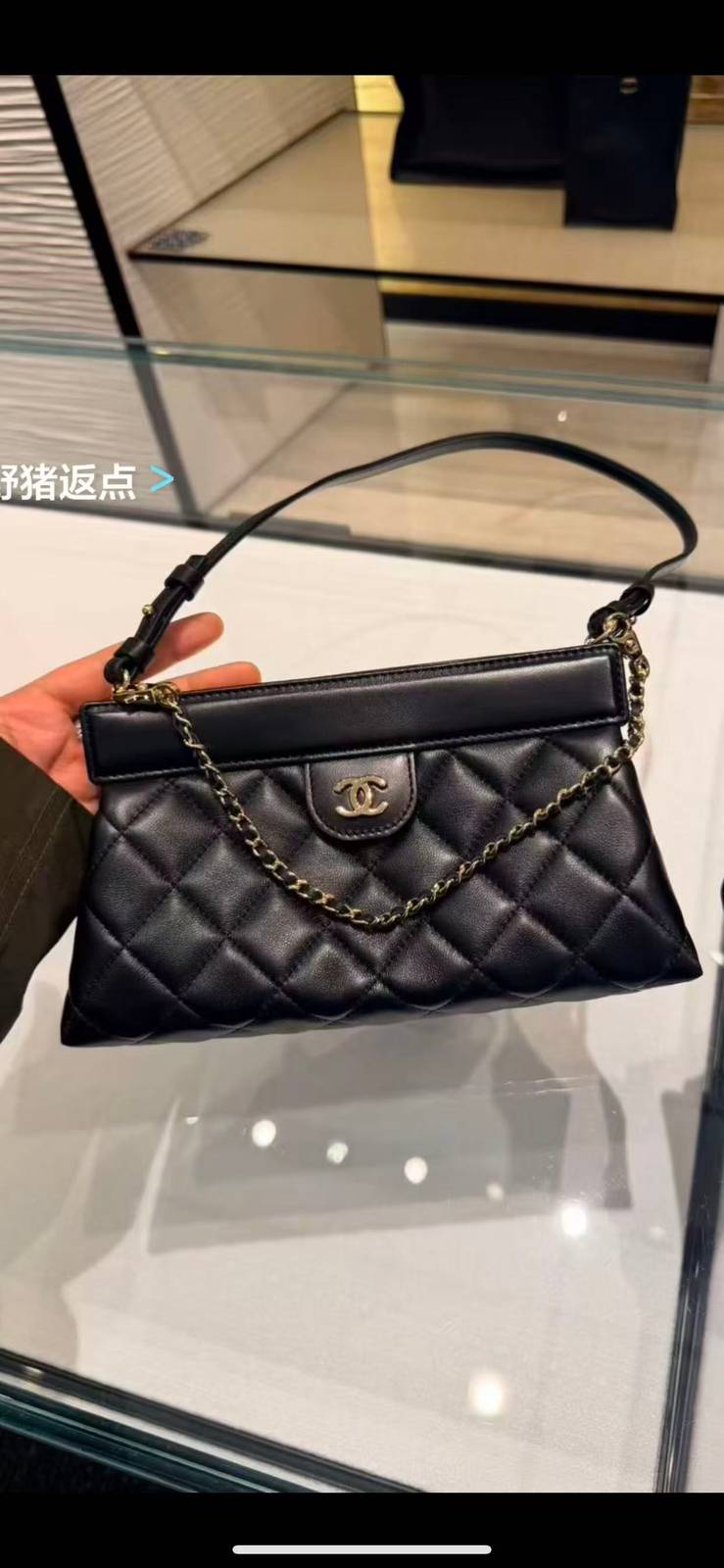 シャネル 5540 マトラッセ ラムスキン チェーンショルダーバッグ ブラック ベージュ ヴィンテージゴールド金具 レデ - 画像 8