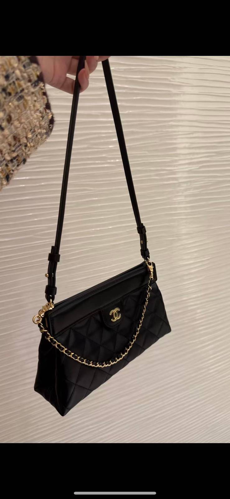 シャネル 5540 マトラッセ ラムスキン チェーンショルダーバッグ ブラック ベージュ ヴィンテージゴールド金具 レデ - 画像 11