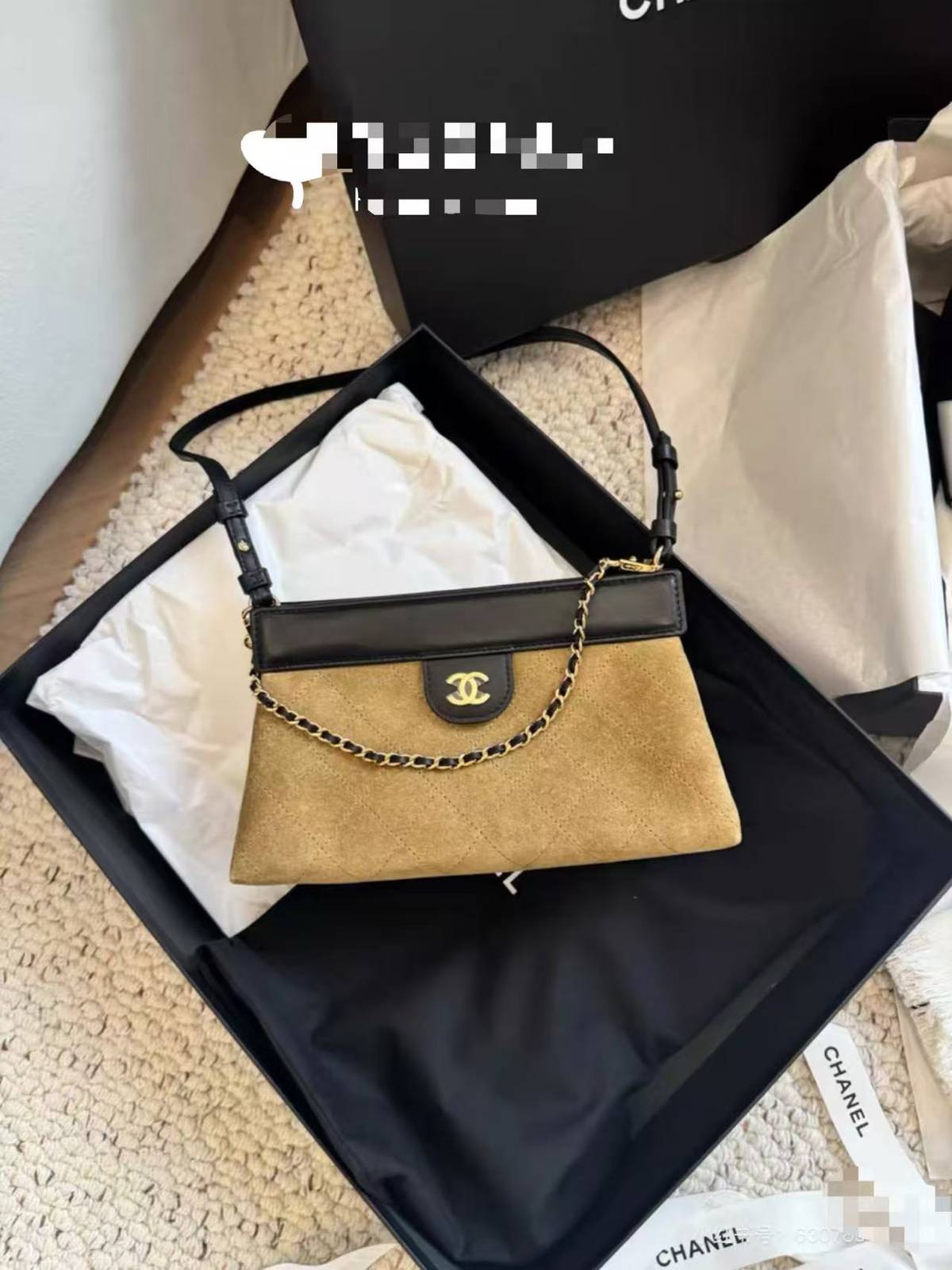 シャネル 5540 マトラッセ ラムスキン チェーンショルダーバッグ ブラック ベージュ ヴィンテージゴールド金具 レデ - 画像 16