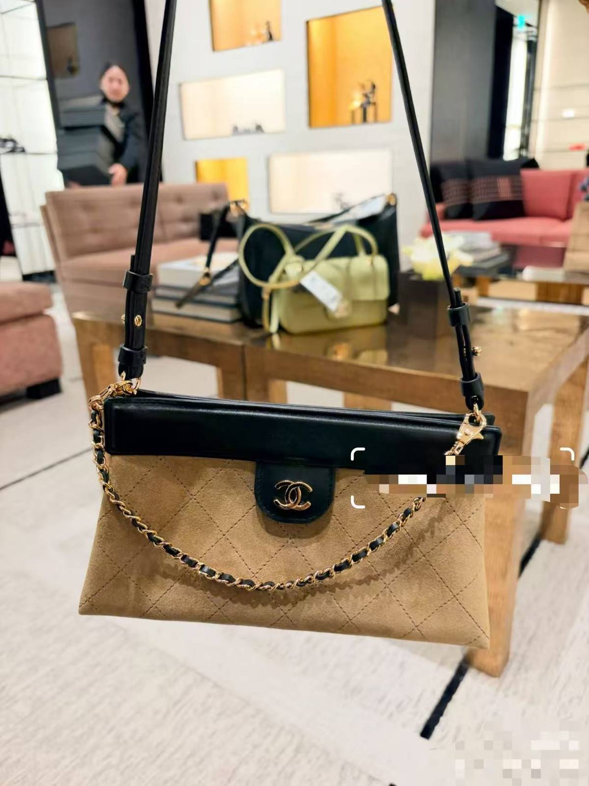 シャネル 5540 マトラッセ ラムスキン チェーンショルダーバッグ ブラック ベージュ ヴィンテージゴールド金具 レデ - 画像 20