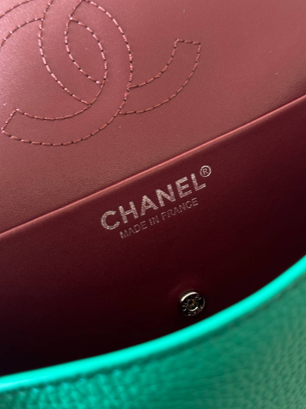 シャネル CHANEL マトラッセ フラップバッグ キャビアスキン チェーンショルダー ホワイトゴールド金具 レディース - 画像 12