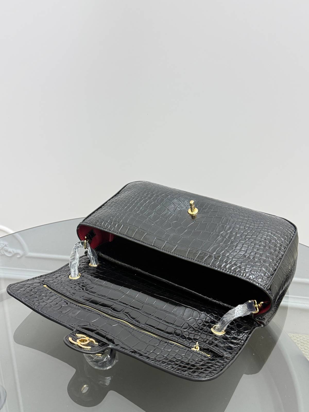 シャネル CHANEL キャビアスキン マトラッセ フラップバッグ ゴールド金具 ターンロック レザー編み込みチェーン - 画像 7