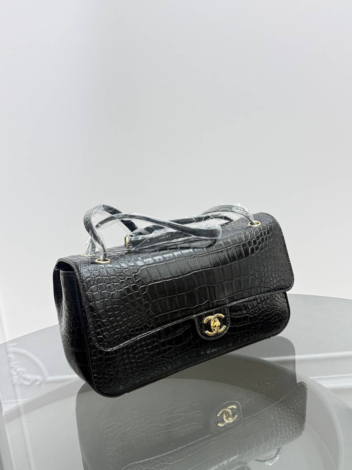 シャネル CHANEL キャビアスキン マトラッセ フラップバッグ ゴールド金具 ターンロック レザー編み込みチェーン - 画像 11