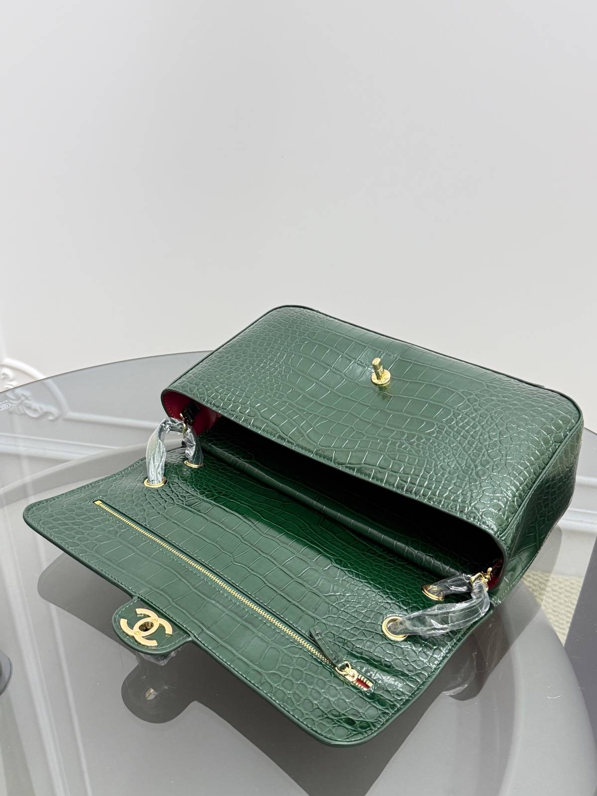 シャネル CHANEL キャビアスキン マトラッセ フラップバッグ ゴールド金具 ターンロック レザー編み込みチェーン - 画像 16
