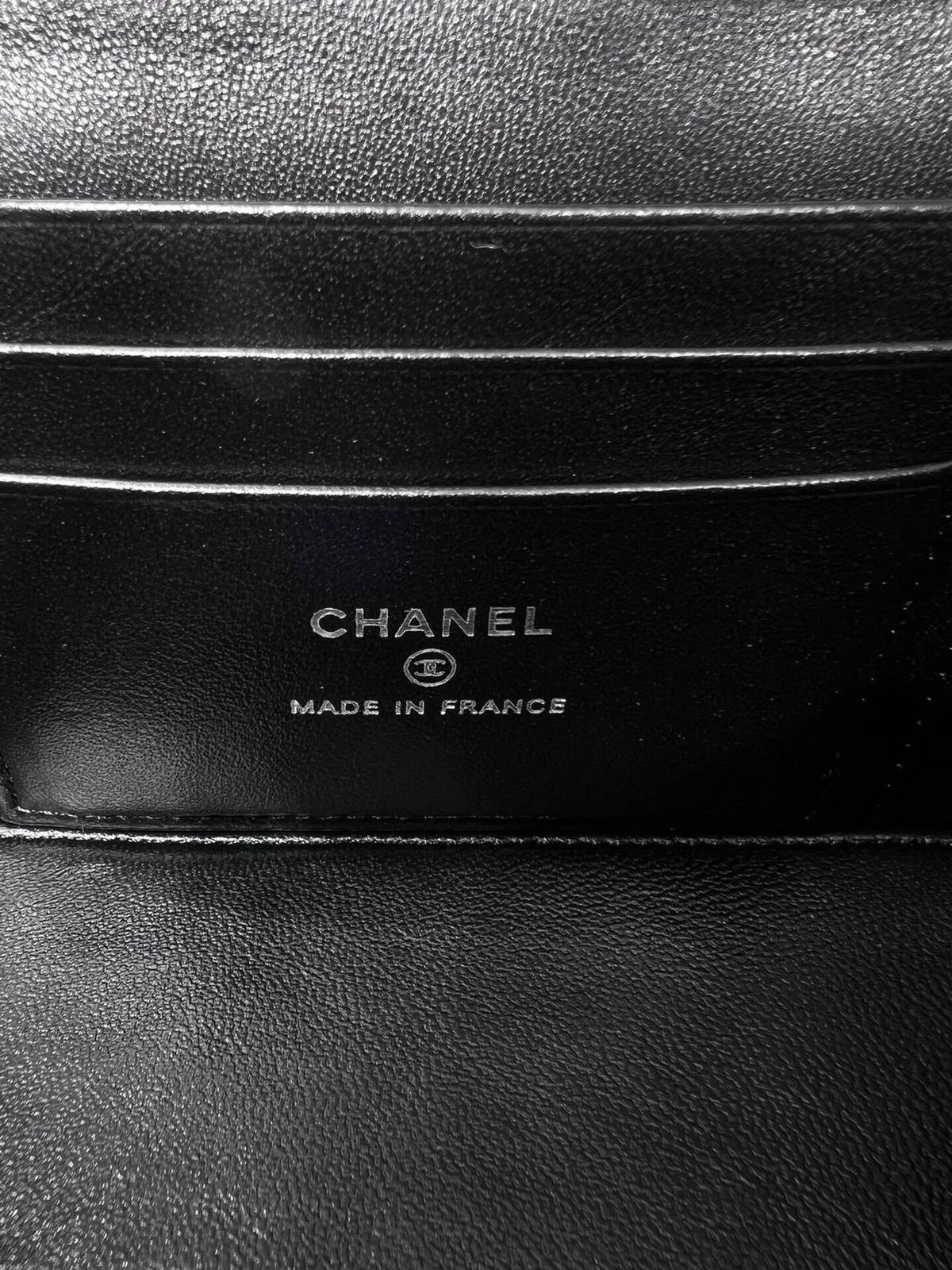 シャネル CHANEL マトラッセ ラムスキン バニティバッグ ブラック金具 ミラー付き レディース - 画像 2