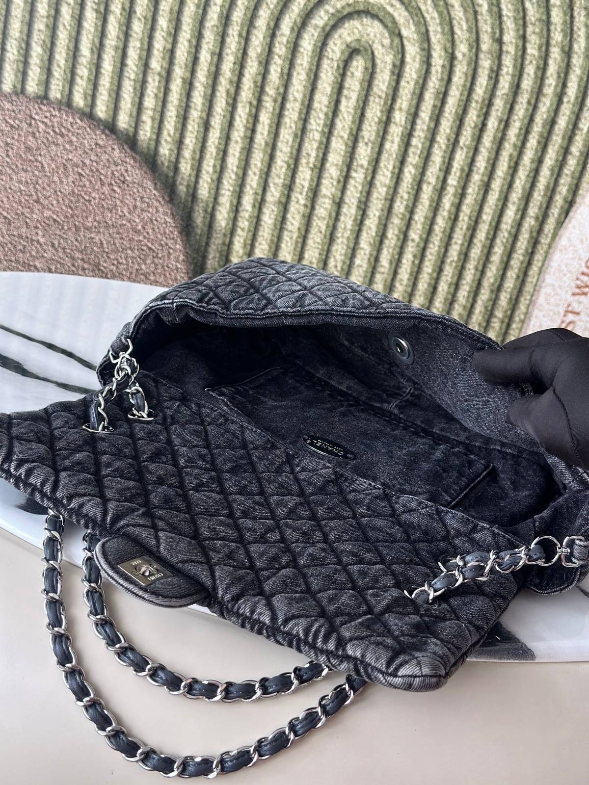 シャネル CHANEL マトラッセ デカマトラッセ キャビアスキン チェーンショルダーバッグ ゴールド金具 レディース - 画像 15
