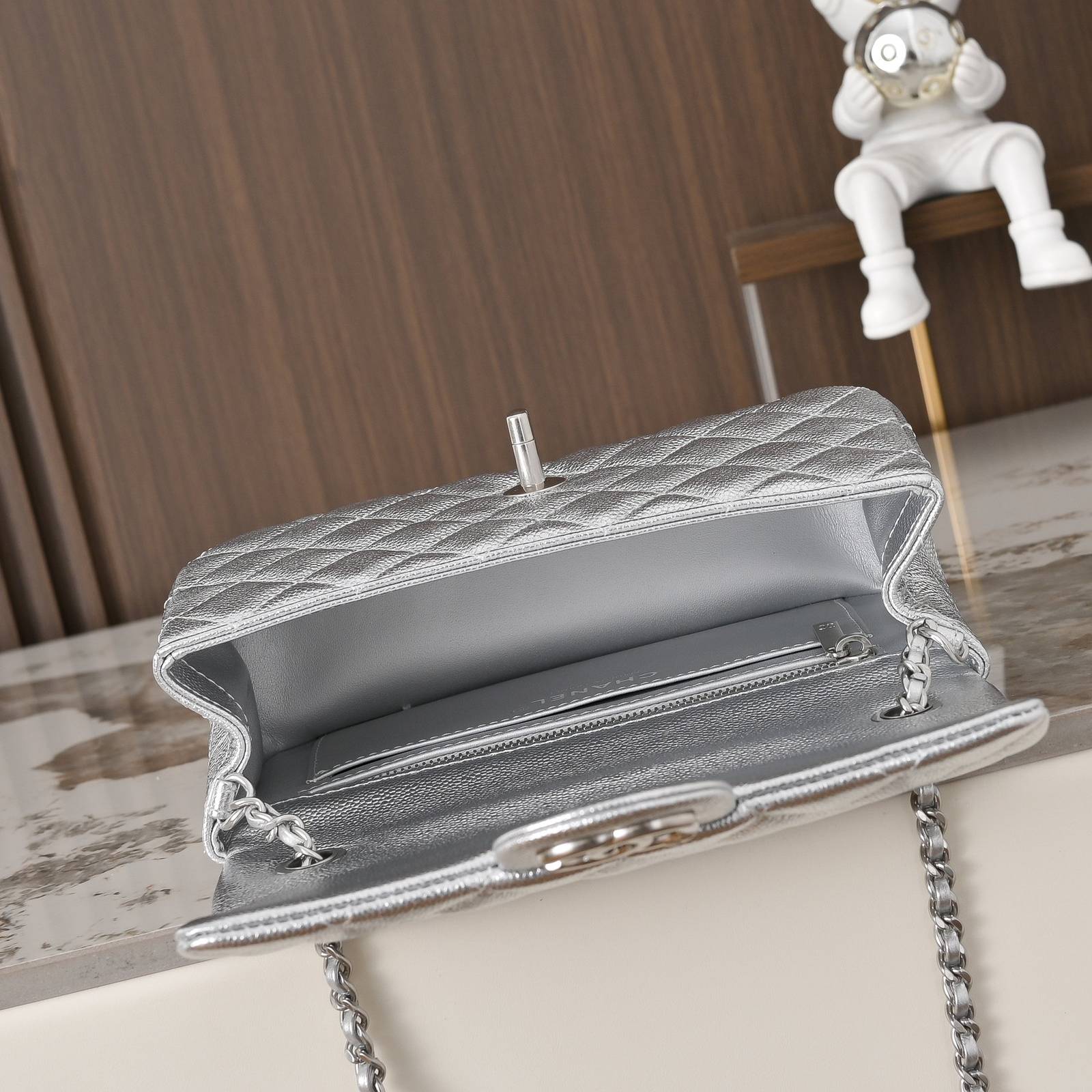 シャネル CHANEL マトラッセ キャビアスキン チェーンショルダーバッグ シルバー金具 レディース - 画像 4