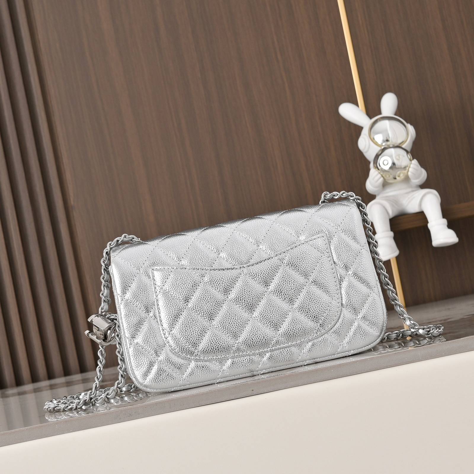 シャネル CHANEL マトラッセ キャビアスキン チェーンショルダーバッグ シルバー金具 レディース - 画像 8