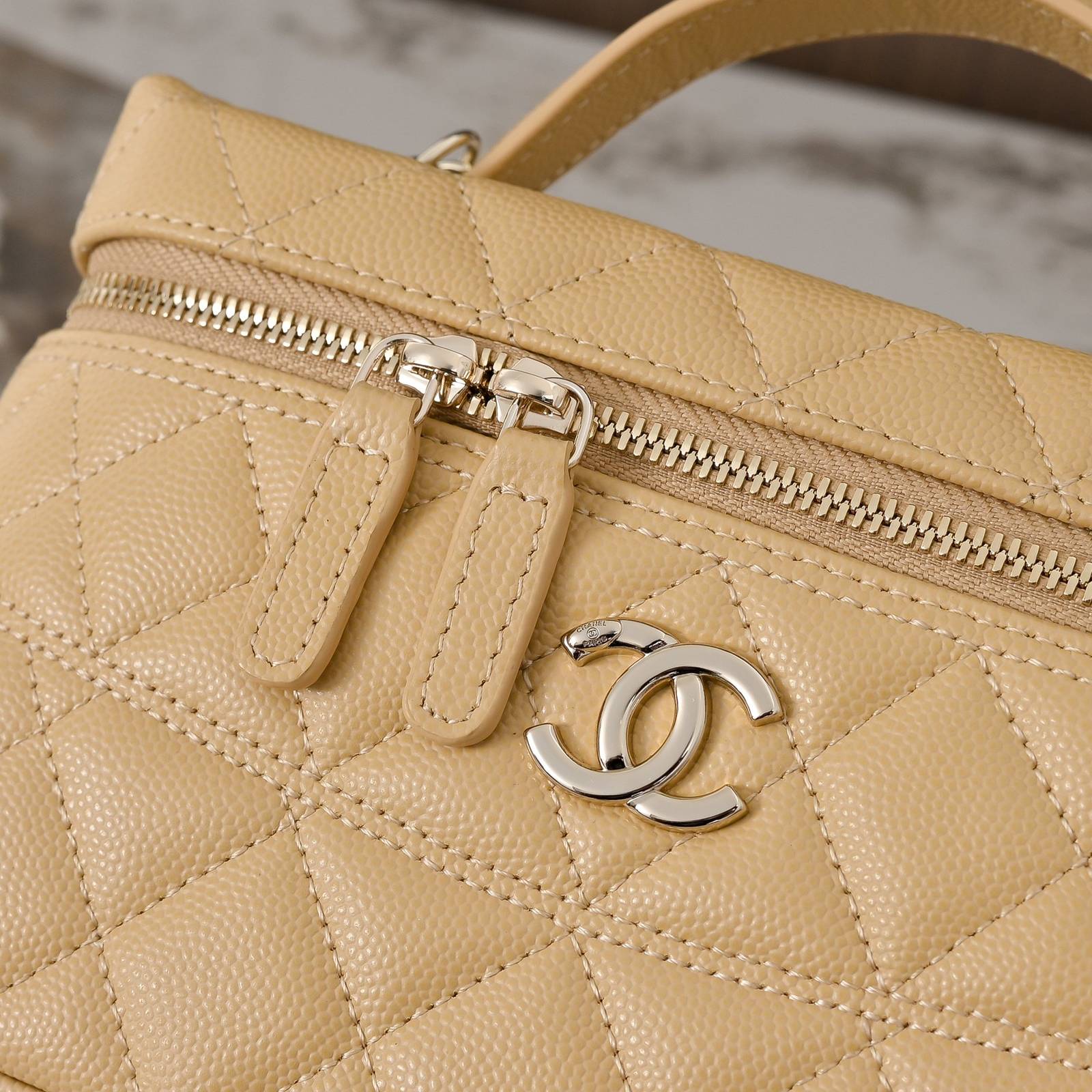 シャネル CHANEL マトラッセ ハンドバッグ キャビアスキン ゴールド金具 フラップバッグ レザー編み込みチェーン - 画像 6