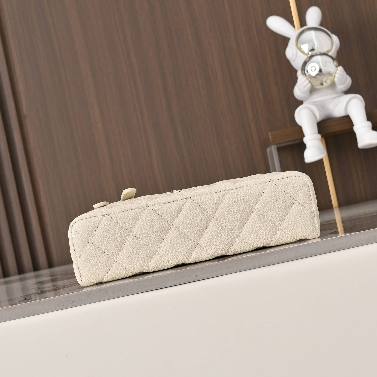 シャネル CHANEL マトラッセ ハンドバッグ キャビアスキン ゴールド金具 フラップバッグ レザー編み込みチェーン - 画像 16