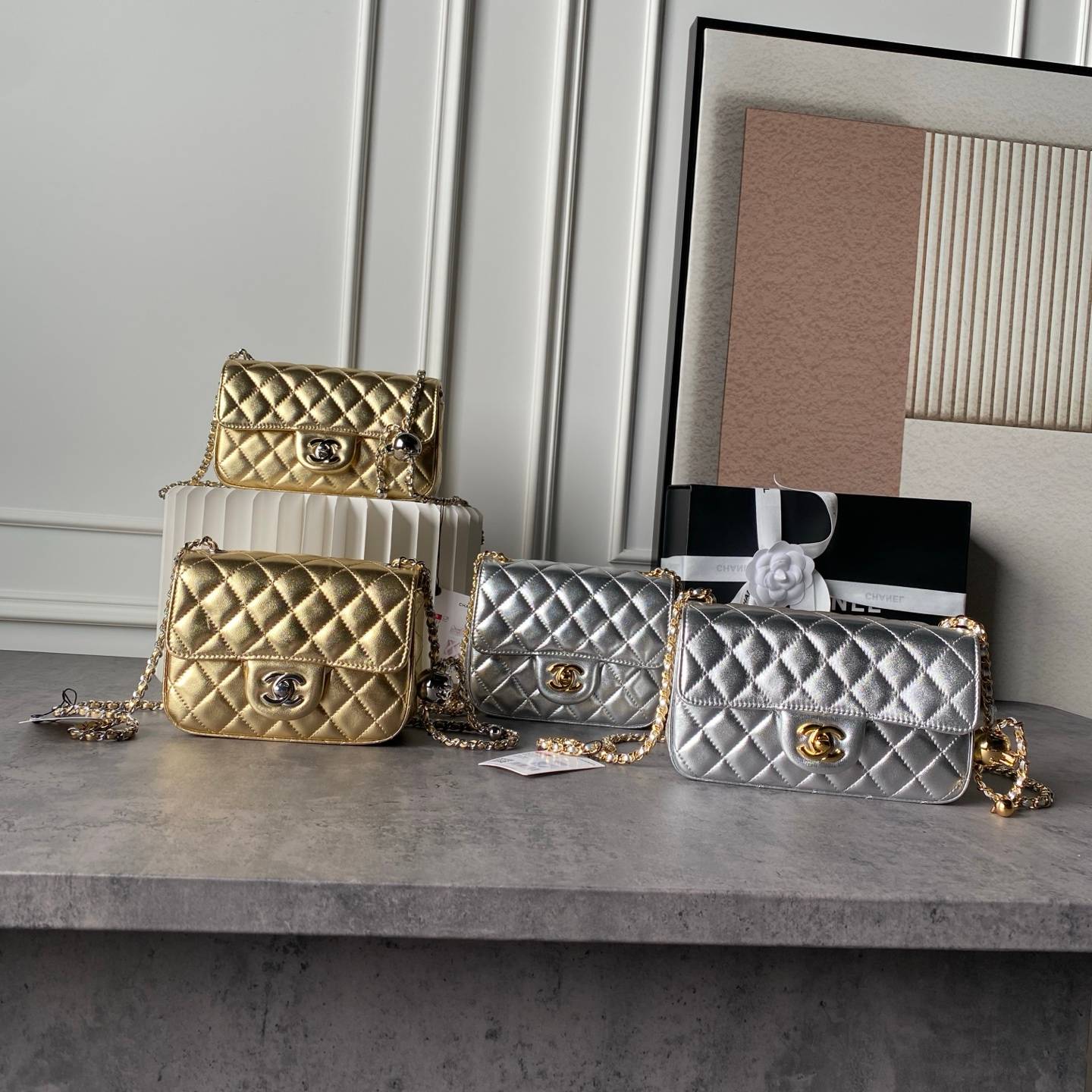 シャネル CHANEL マトラッセ ミニフラップバッグ キャビアスキン ゴールド金具 レザー編み込みチェーン ファスナー