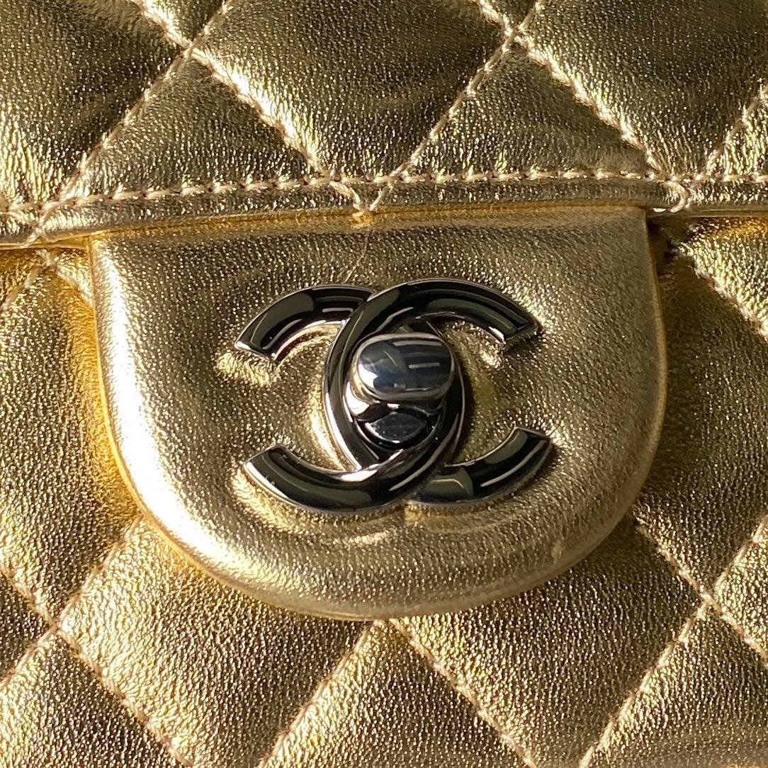 シャネル CHANEL マトラッセ ミニフラップバッグ キャビアスキン ゴールド金具 レザー編み込みチェーン ファスナー - 画像 17