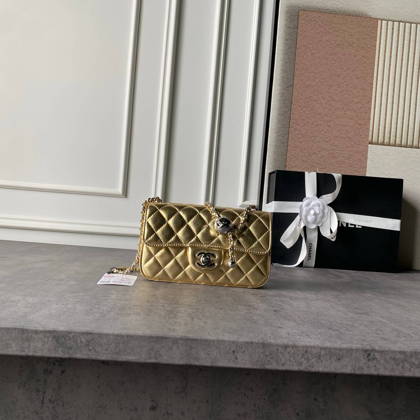 シャネル CHANEL マトラッセ ミニフラップバッグ キャビアスキン ゴールド金具 レザー編み込みチェーン ファスナー - 画像 19