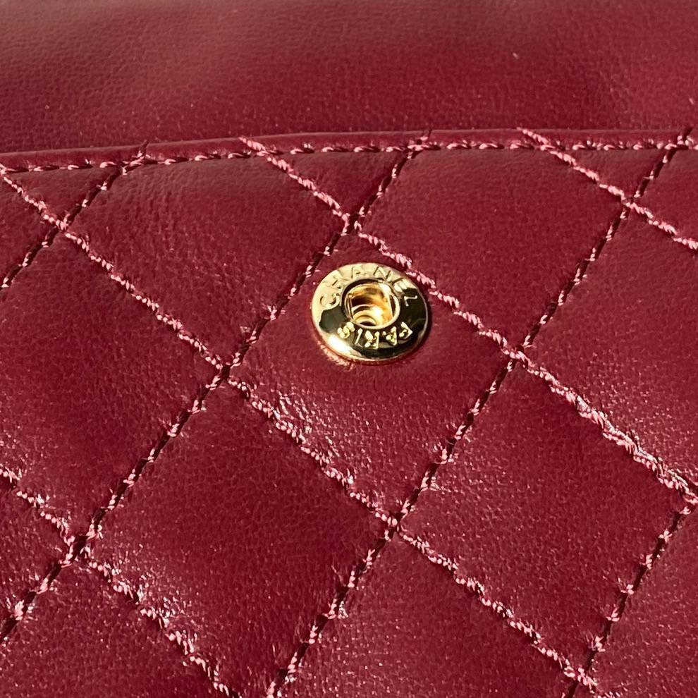 シャネル CHANEL 2 55 クラシック マトラッセ キャビアスキン フラップバッグ ブラック ホワイト レッド ゴ - 画像 2