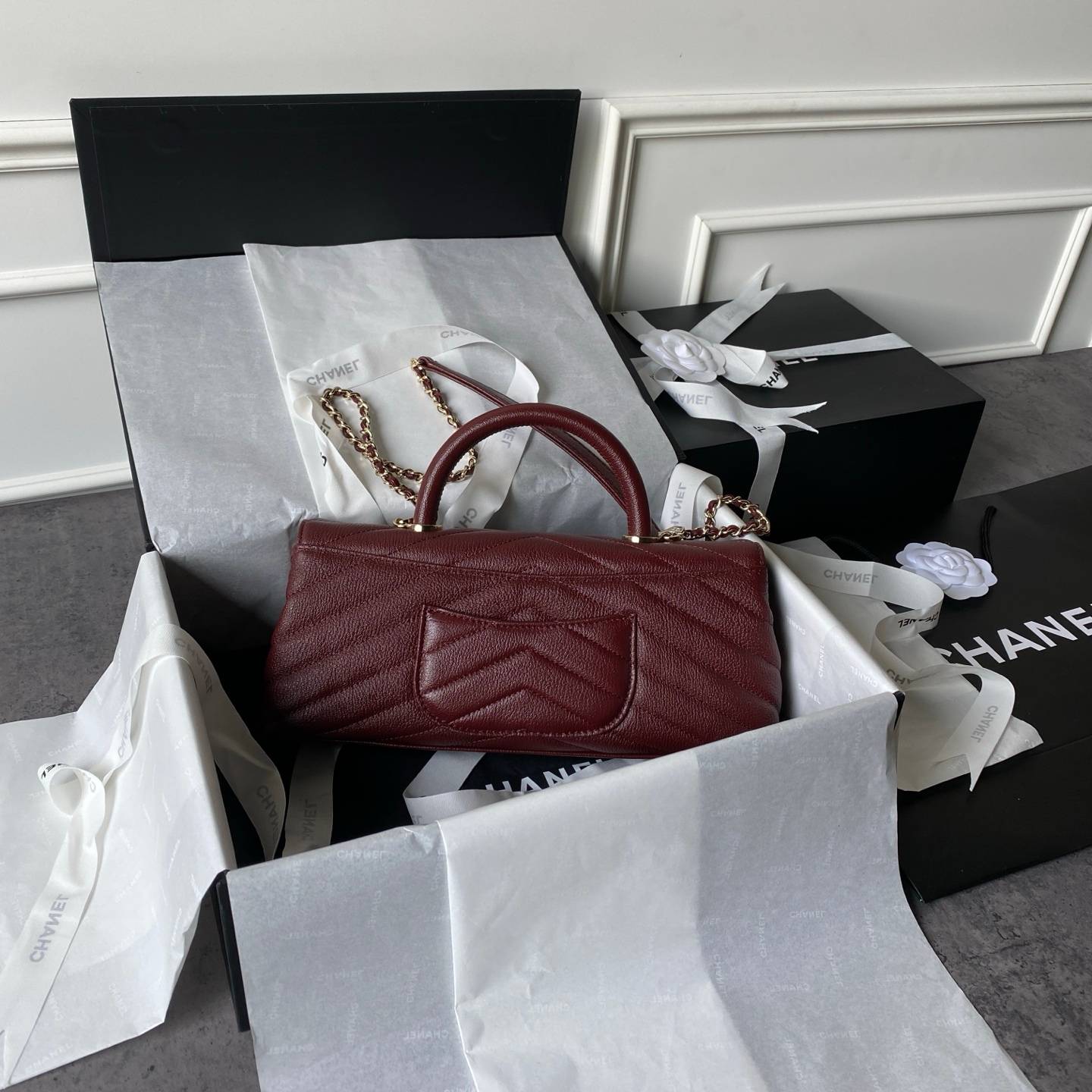 シャネル CHANEL マトラッセ ラムスキン フラップバッグ ゴールド金具 ターンロック チェーンショルダー レディー - 画像 9