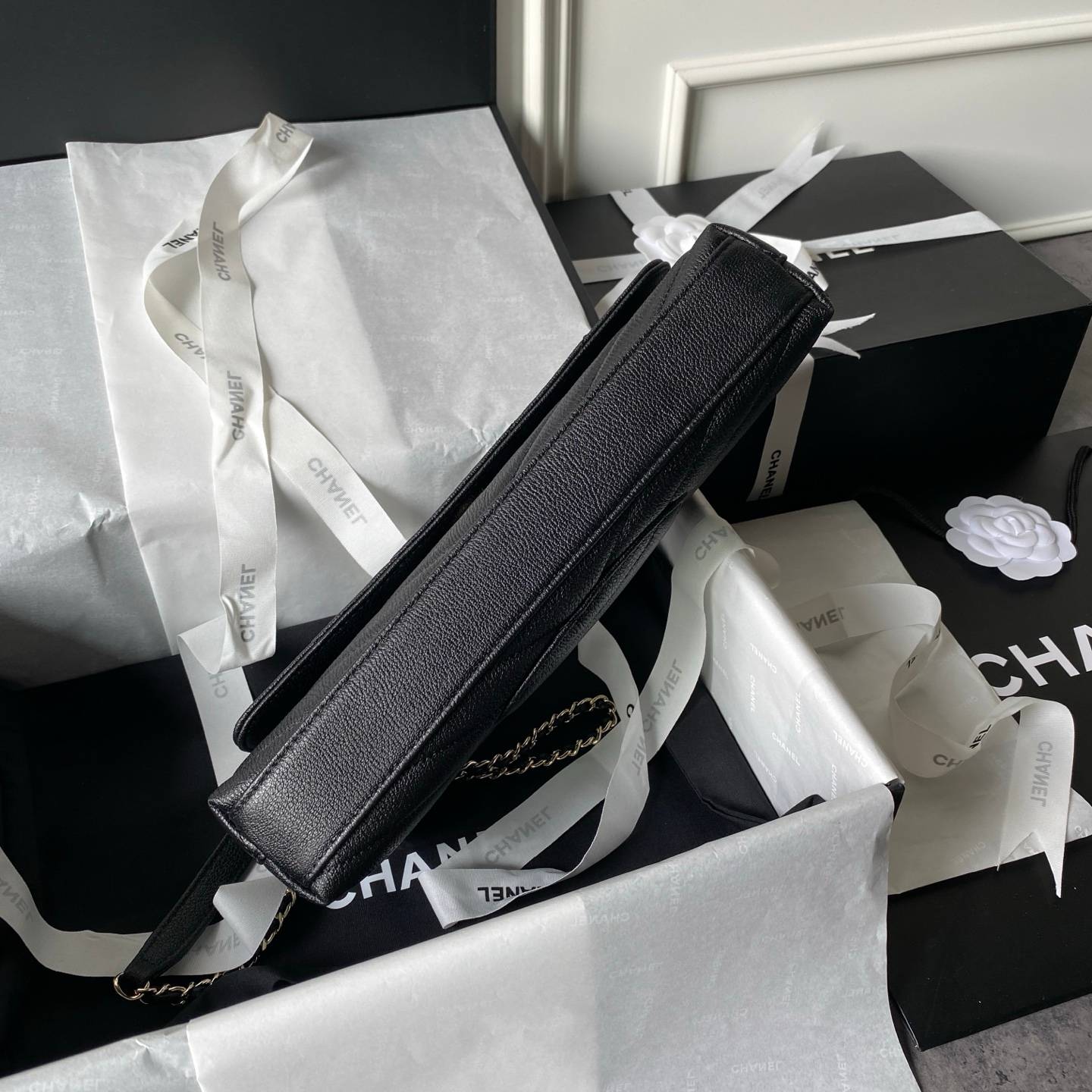 シャネル CHANEL マトラッセ ラムスキン フラップバッグ ゴールド金具 ターンロック チェーンショルダー レディー - 画像 14