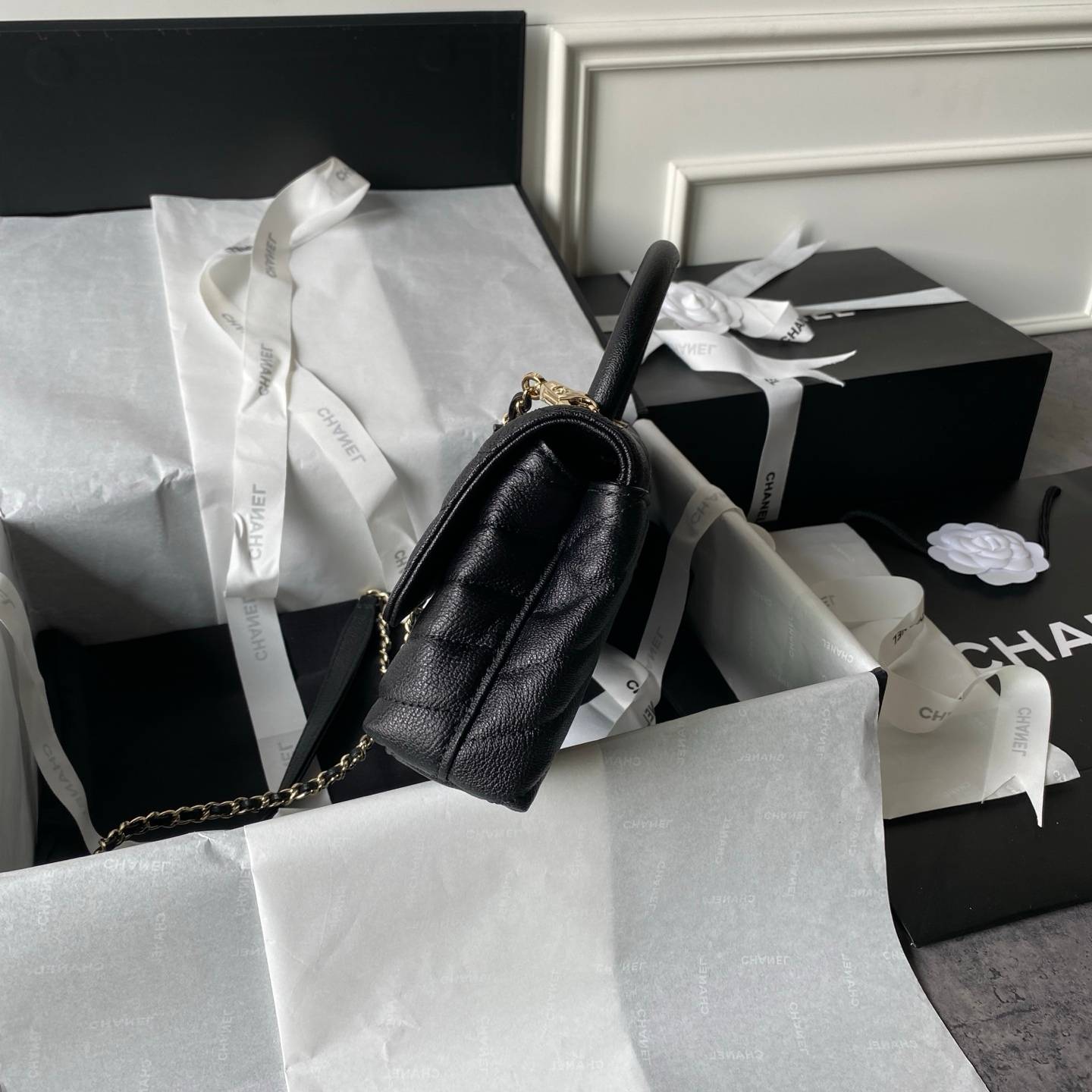 シャネル CHANEL マトラッセ ラムスキン フラップバッグ ゴールド金具 ターンロック チェーンショルダー レディー - 画像 15