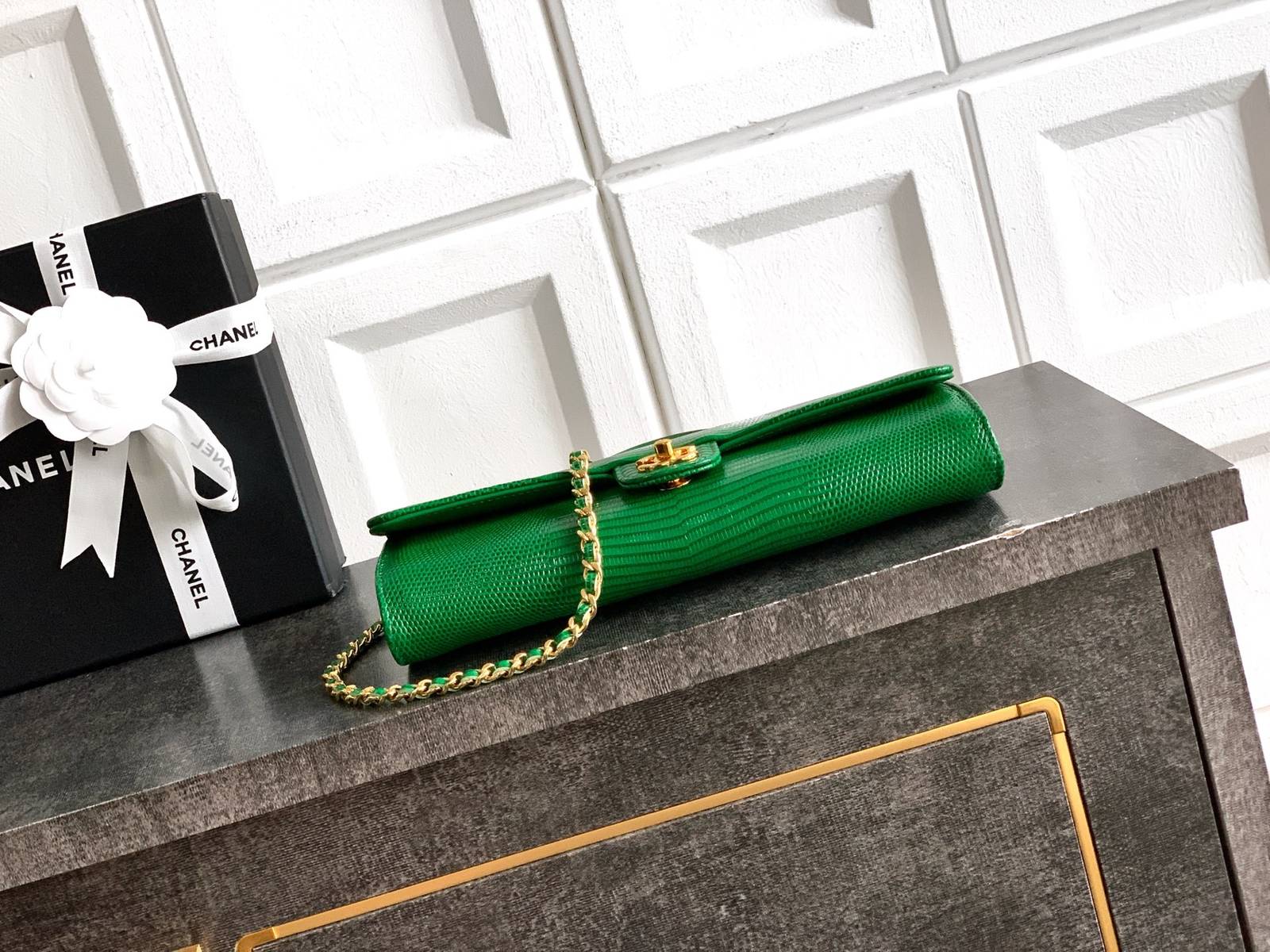 シャネル CHANEL マトラッセ フラップバッグ キャビアスキン ゴールド金具 レザー編み込みチェーン ショルダーバッ - 画像 7
