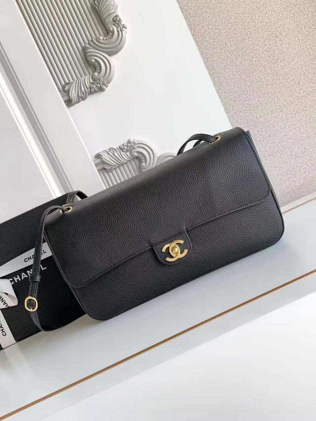 シャネル CHANEL マトラッセ チェーンショルダーバッグ キャビアスキン ゴールド金具 レディース ブラック - 画像 20
