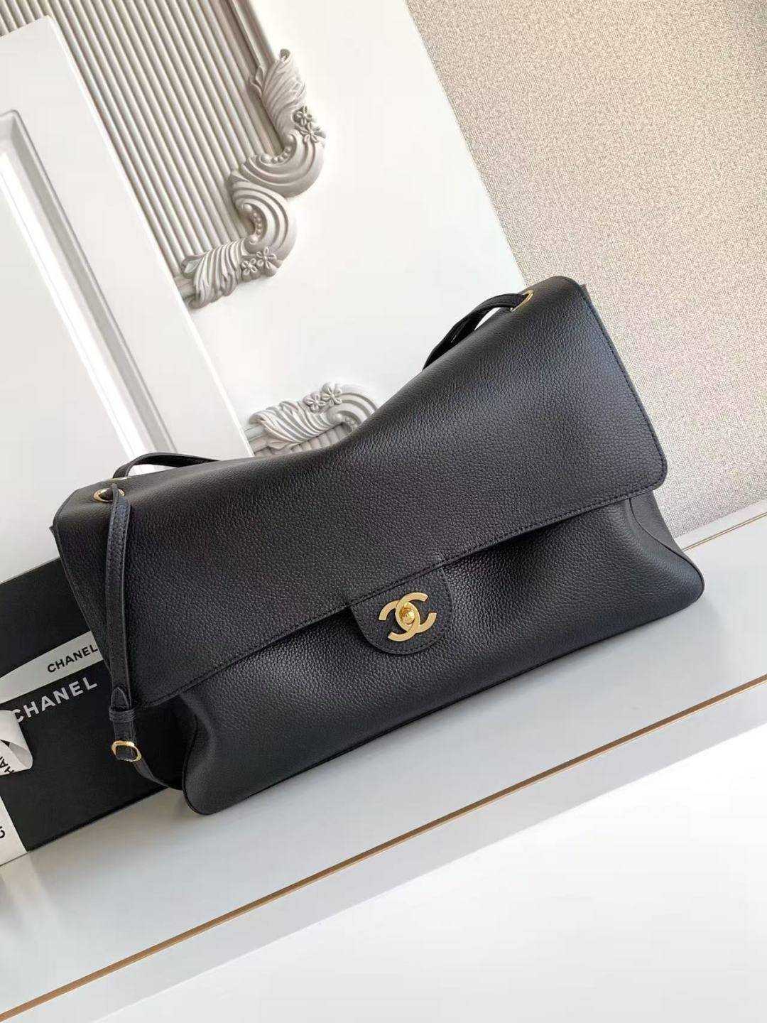 シャネル CHANEL マトラッセ チェーンショルダーバッグ キャビアスキン ブラック ゴールド金具 レディース - 画像 20