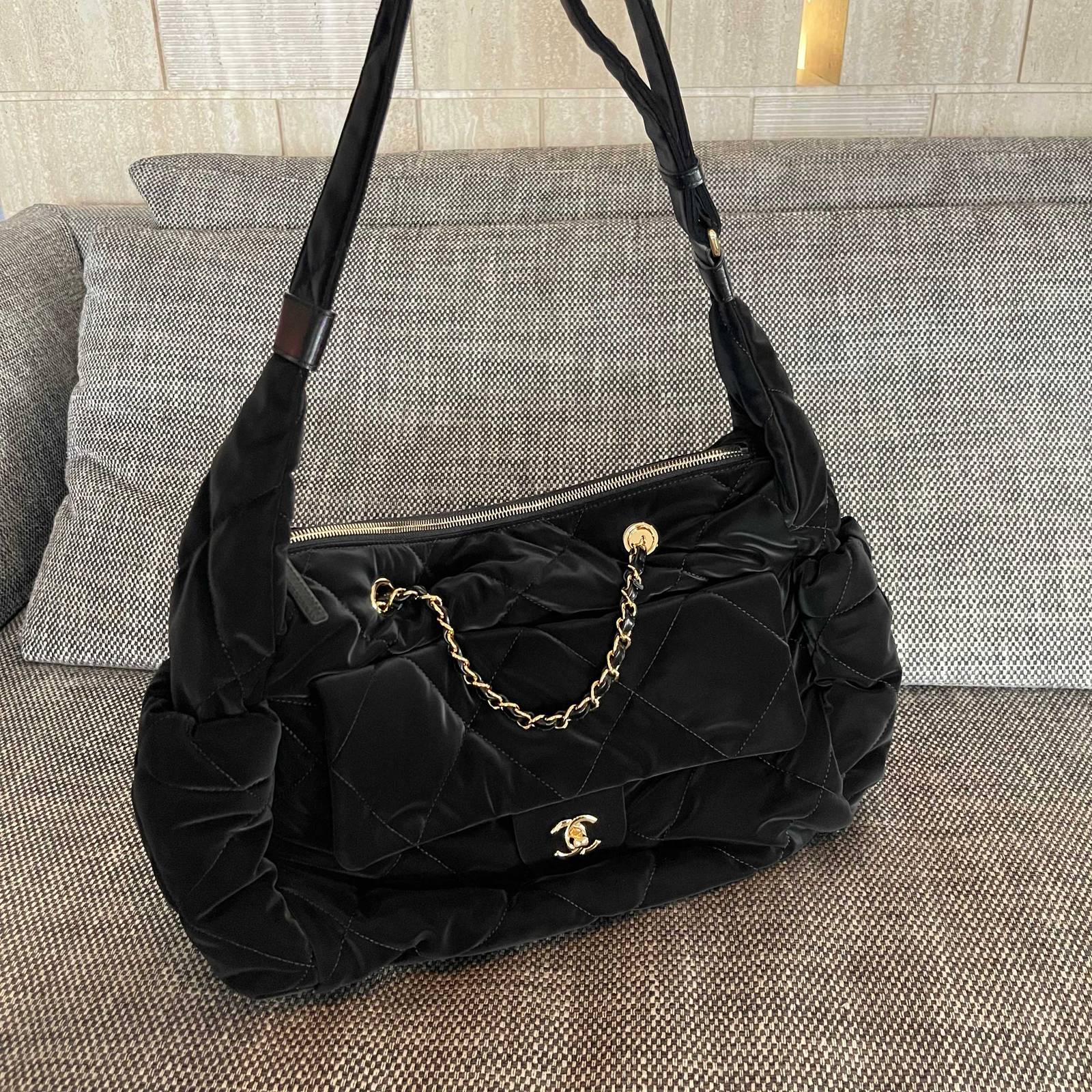 シャネル CHANEL マトラッセ ブラック ラムスキン フラップバッグ ゴールド金具 ターンロック レディース - 画像 13