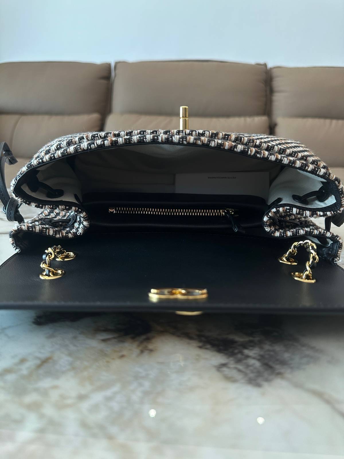 シャネル CHANEL マトラッセ チェーンショルダーバッグ キャビアスキン ゴールド金具 レディース ブラック ベージ - 画像 5