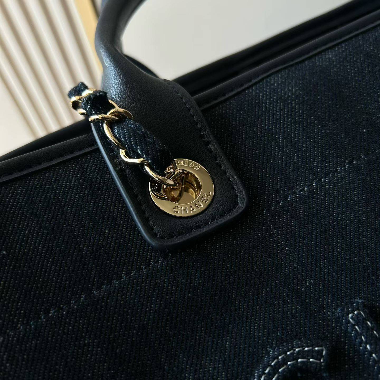 シャネル CHANEL AS66941 デニム チェーンショルダーバッグ ブラック ゴールド金具 レディース - 画像 8