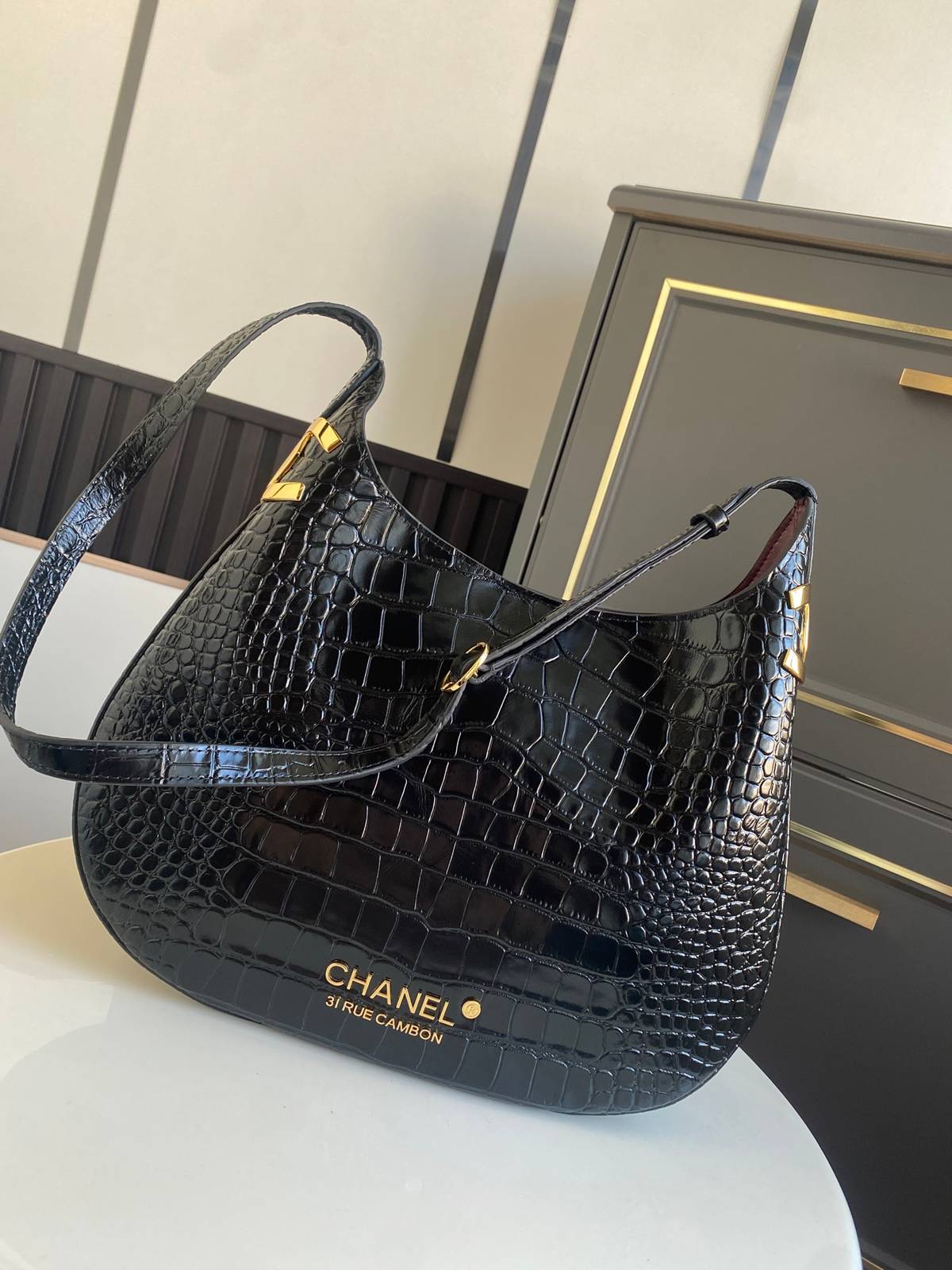 シャネル CHANEL AS6478 マトラッセ キャビアスキン チェーンショルダーバッグ ゴールド金具 ボルドー裏地 - 画像 9