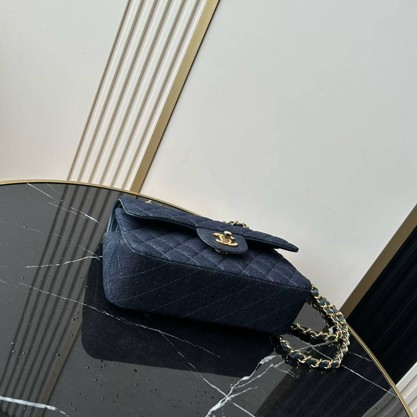シャネル CHANEL マトラッセ チェーンショルダーバッグ キャビアスキン ゴールド金具 ホワイト レディース - 画像 9