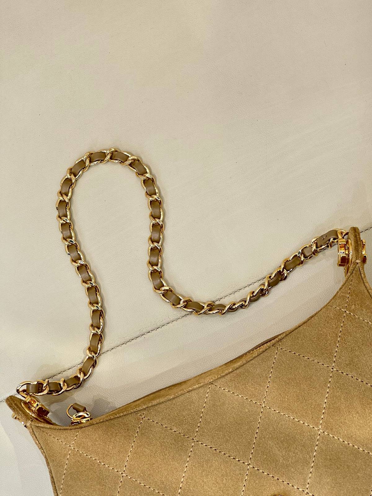 シャネル 6614 マトラッセ ラムスキン チェーンショルダーバッグ ベージュ ゴールド金具 レディース - 画像 8