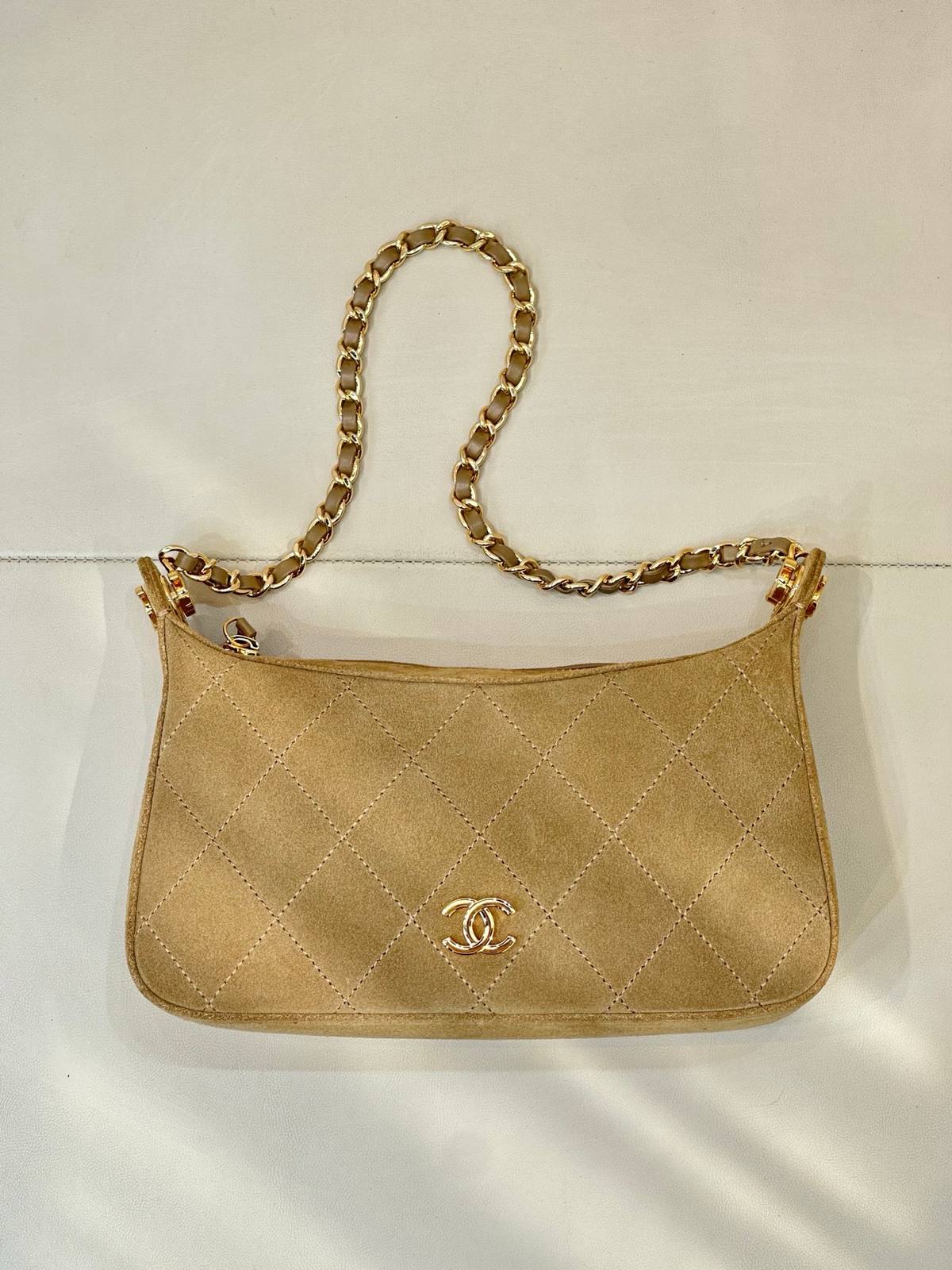 シャネル 6614 マトラッセ ラムスキン チェーンショルダーバッグ ベージュ ゴールド金具 レディース - 画像 10