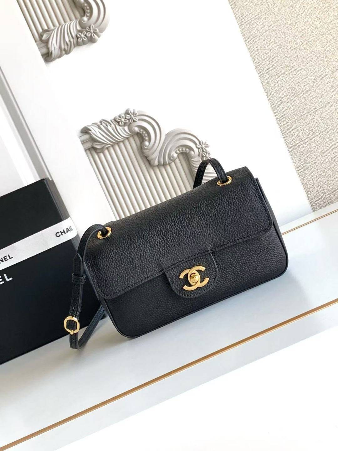 シャネル CHANEL マトラッセ チェーンショルダーバッグ キャビアスキン ブラック ゴールド金具 レディース - 画像 20