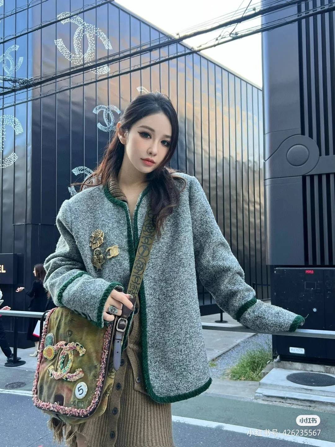 シャネル CHANEL ヴィンテージ反戦包 小型 マトラッセ チェーンショルダーバッグ ブラック金具 レディース - 画像 9