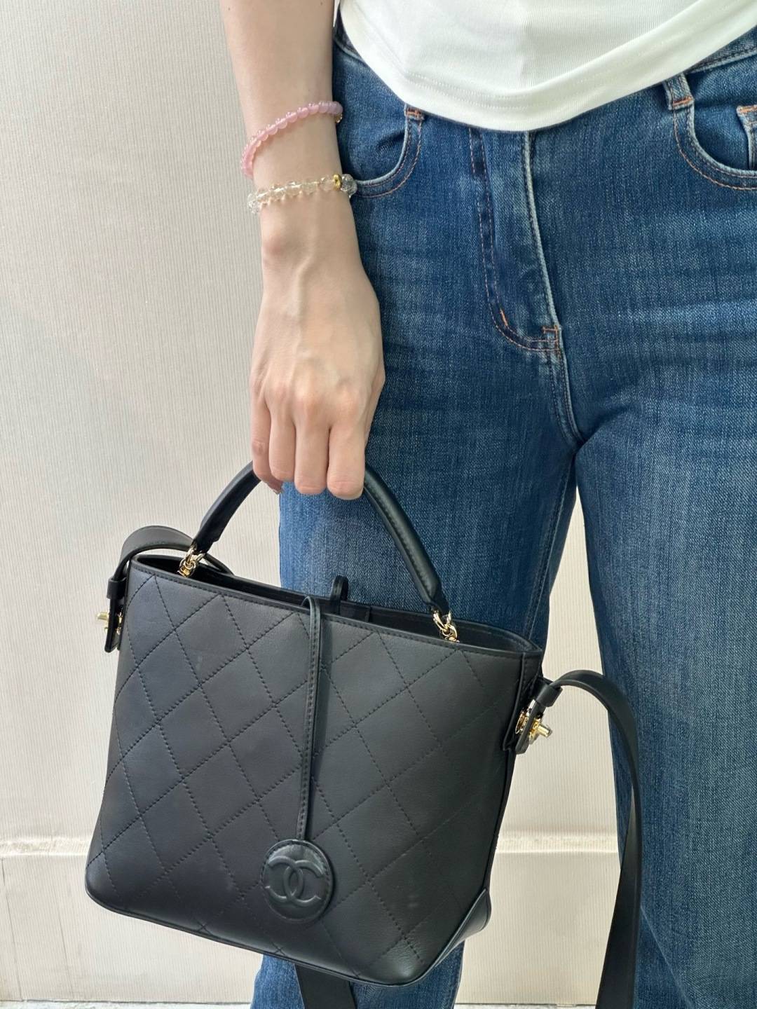 シャネル CHANEL マトラッセ ラムスキン チェーンショルダーバッグ ブラック ゴールド金具 レディース - 画像 2
