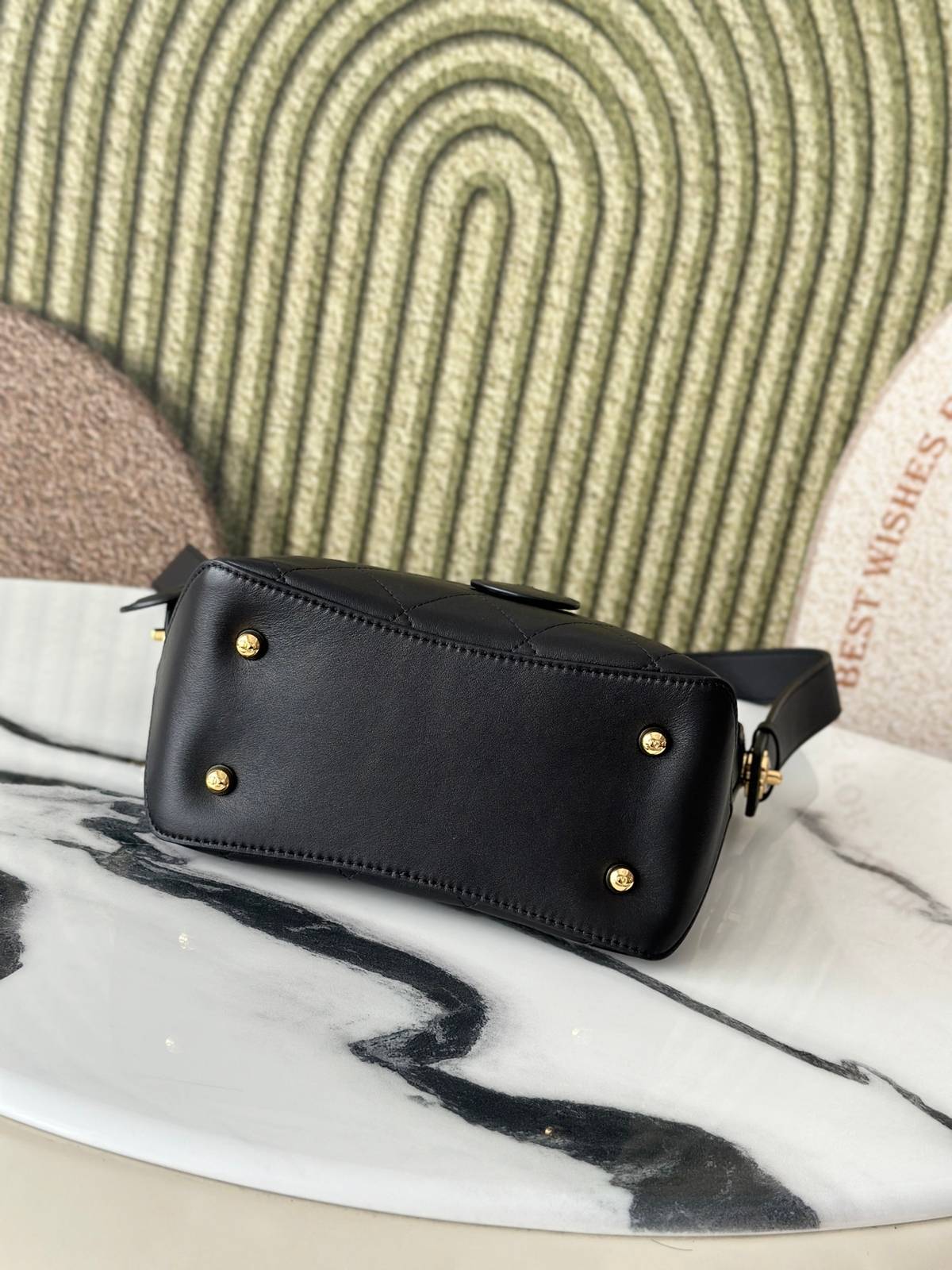 シャネル CHANEL マトラッセ ラムスキン チェーンショルダーバッグ ブラック ゴールド金具 レディース - 画像 13