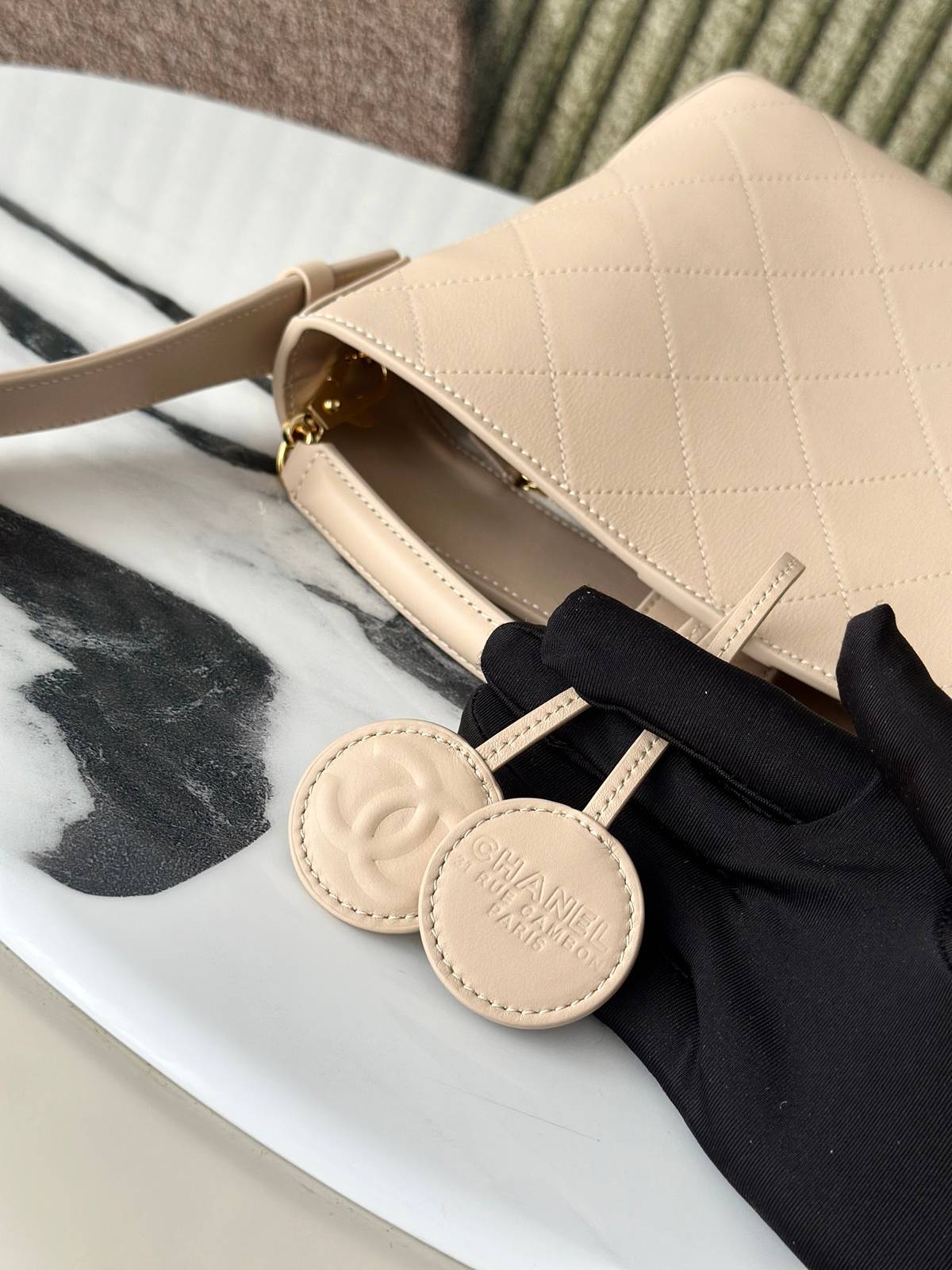 シャネル CHANEL マトラッセ ラムスキン チェーンショルダーバッグ ブラック ゴールド金具 レディース - 画像 19
