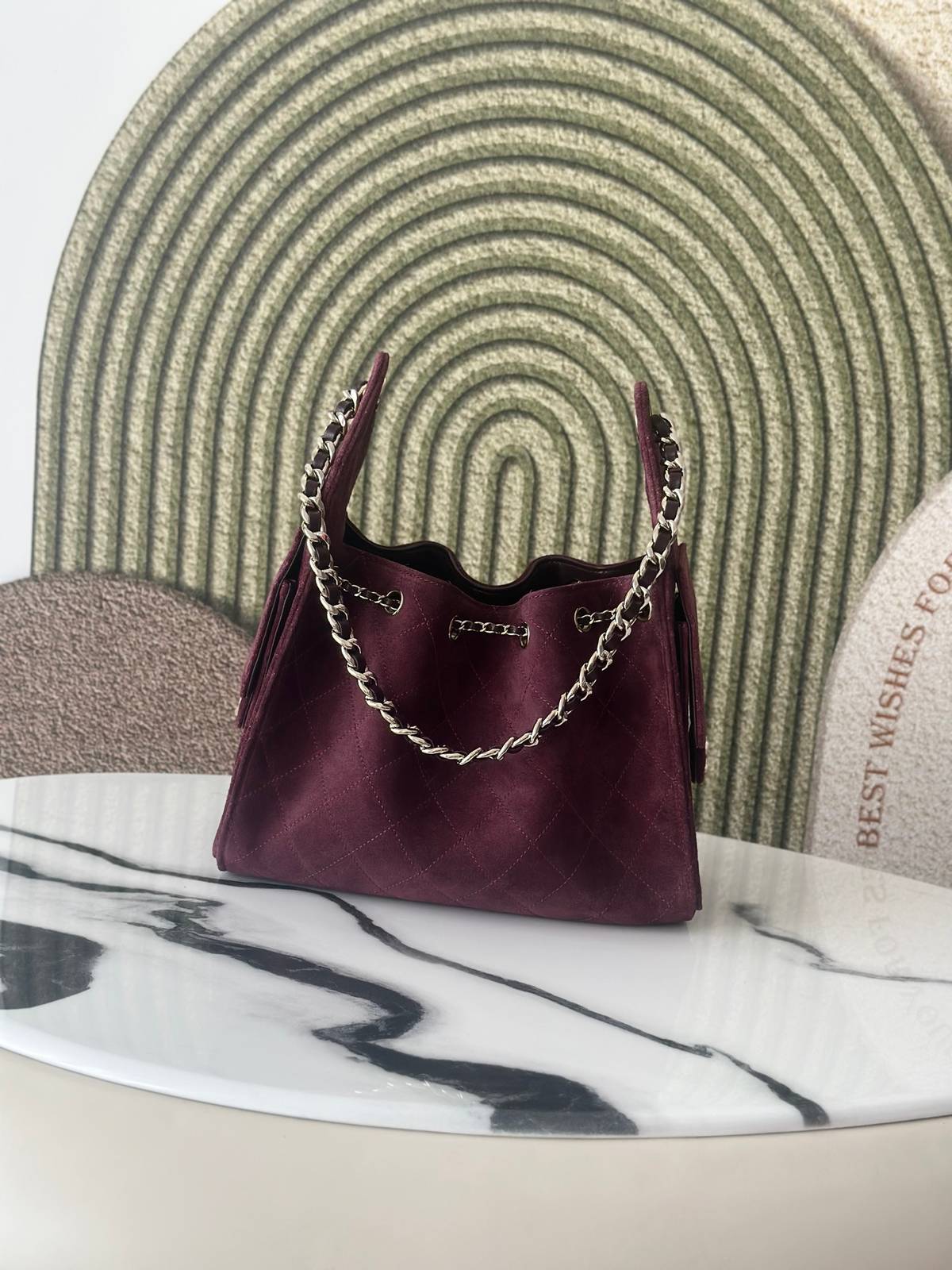 シャネル CHANEL マトラッセ ラムスキン チェーンショルダーバッグ ボルドー ゴールド金具 レディース - 画像 8