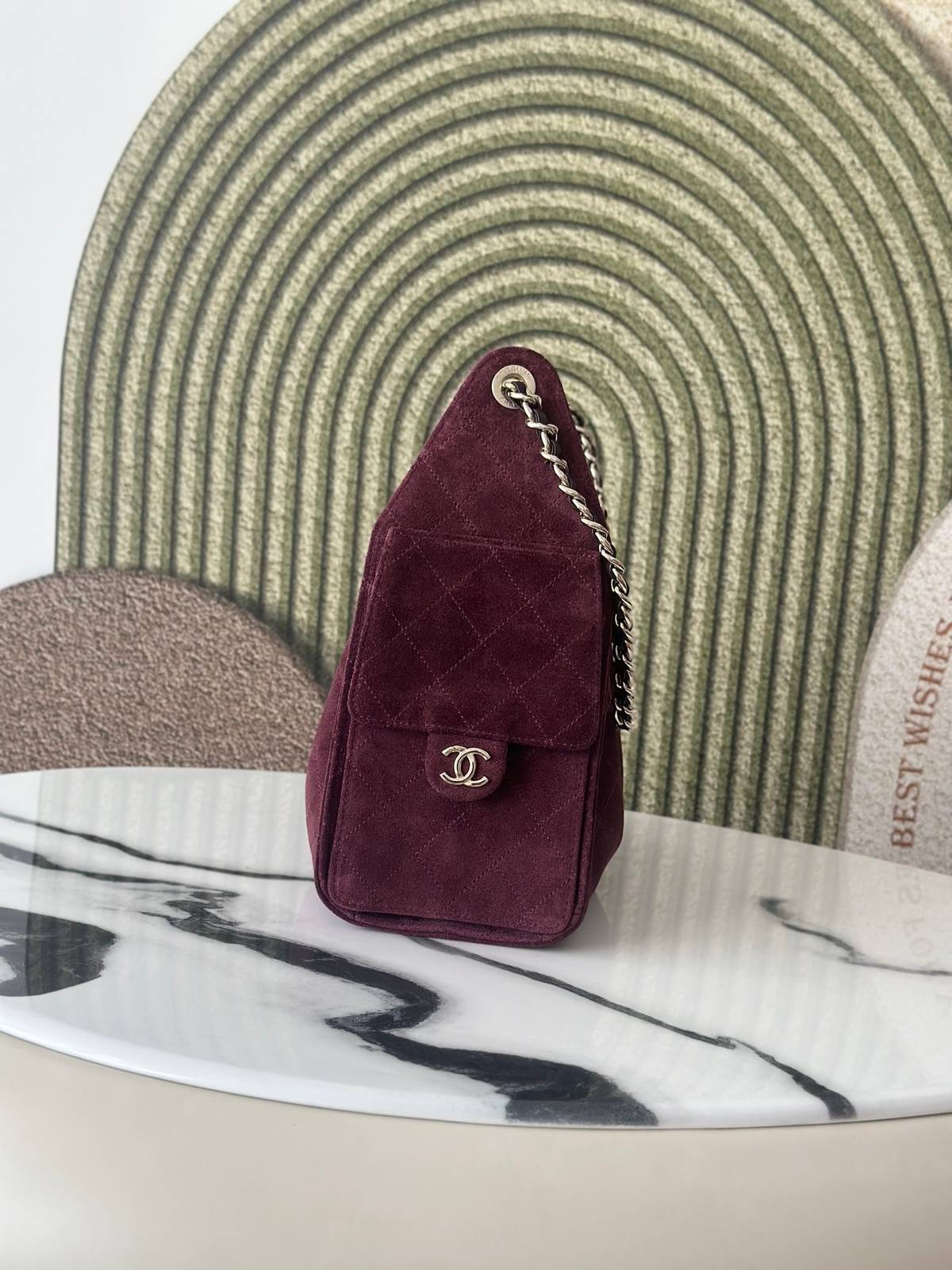 シャネル CHANEL マトラッセ ラムスキン チェーンショルダーバッグ ボルドー ゴールド金具 レディース - 画像 9