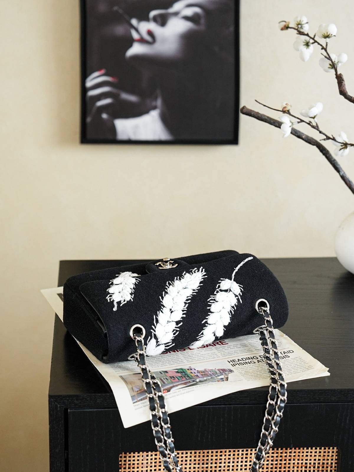シャネル CHANEL マトラッセ キャビアスキン フラップバッグ ブラック シルバー金具 ターンロック レディース - 画像 17