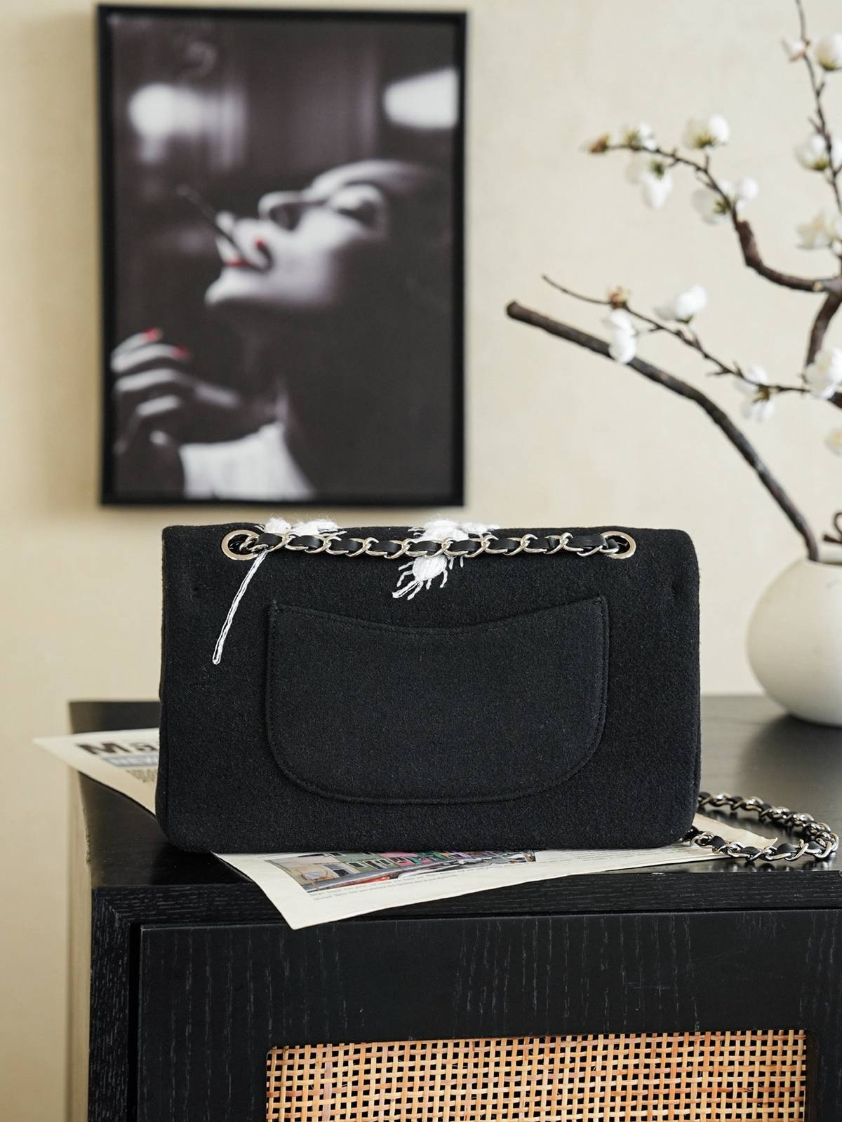 シャネル CHANEL マトラッセ キャビアスキン フラップバッグ ブラック シルバー金具 ターンロック レディース - 画像 19