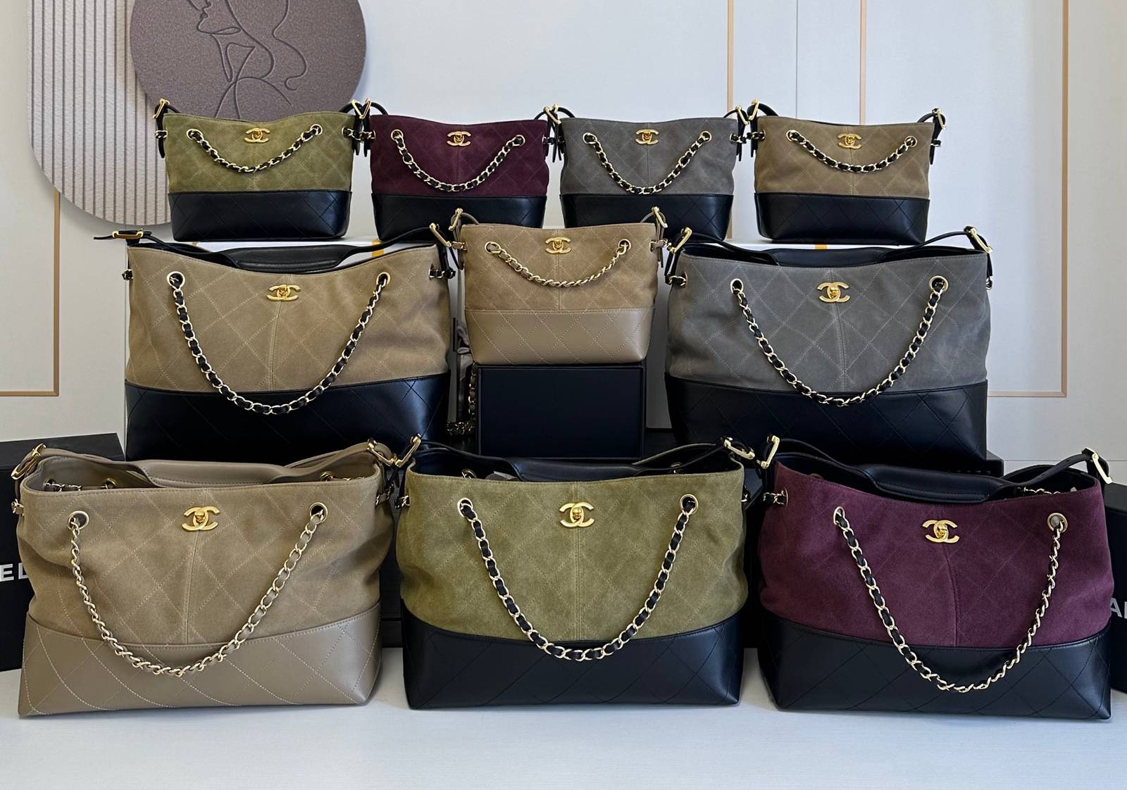 CHANEL シャネル マトラッセ ラムスキン ココマーク チェーンショルダーバッグ ゴールド金具 ブラック グレー レ