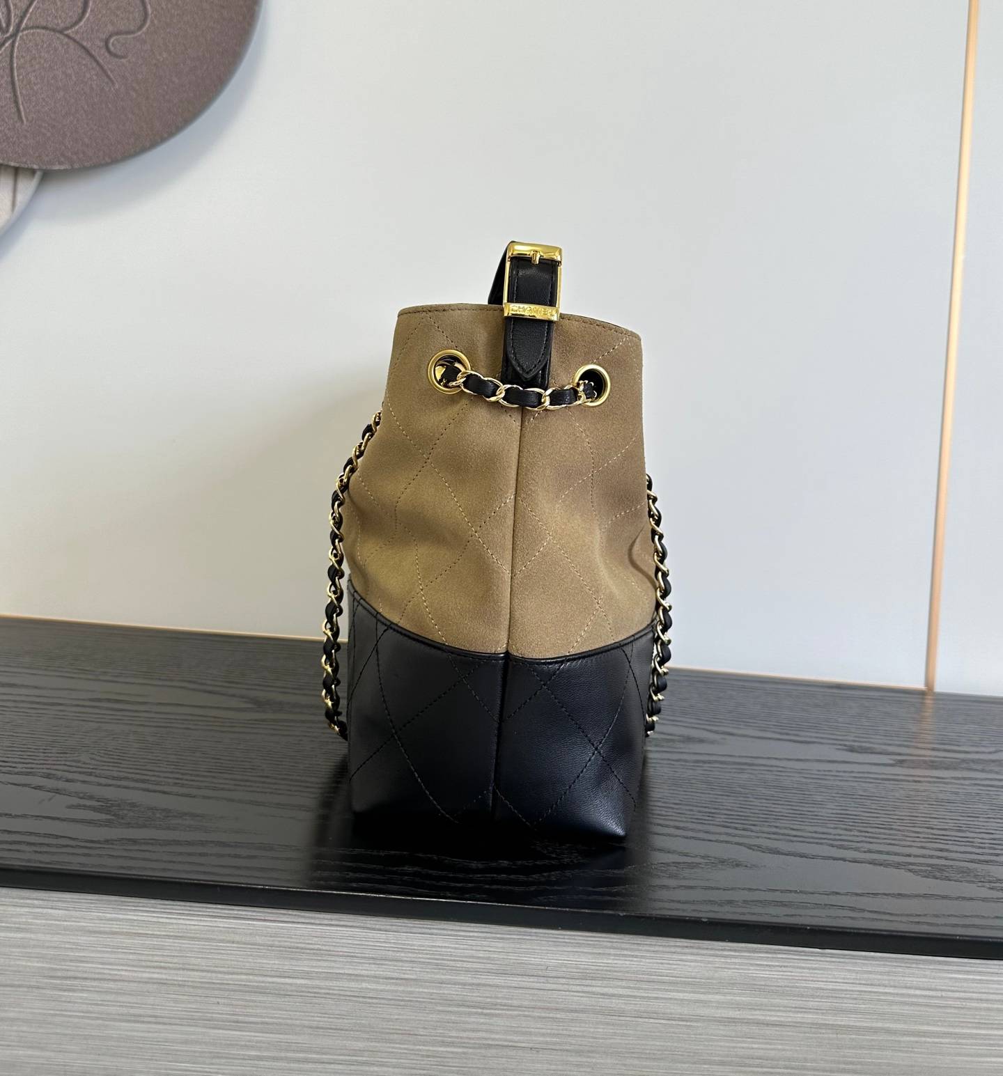 CHANEL シャネル マトラッセ ラムスキン ココマーク チェーンショルダーバッグ ゴールド金具 ブラック グレー レ - 画像 18