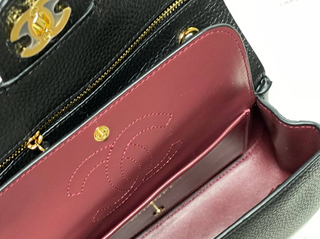 シャネル CHANEL マトラッセ ミニフラップバッグ キャビアスキン ゴールド金具 レディース ブラック - 画像 4
